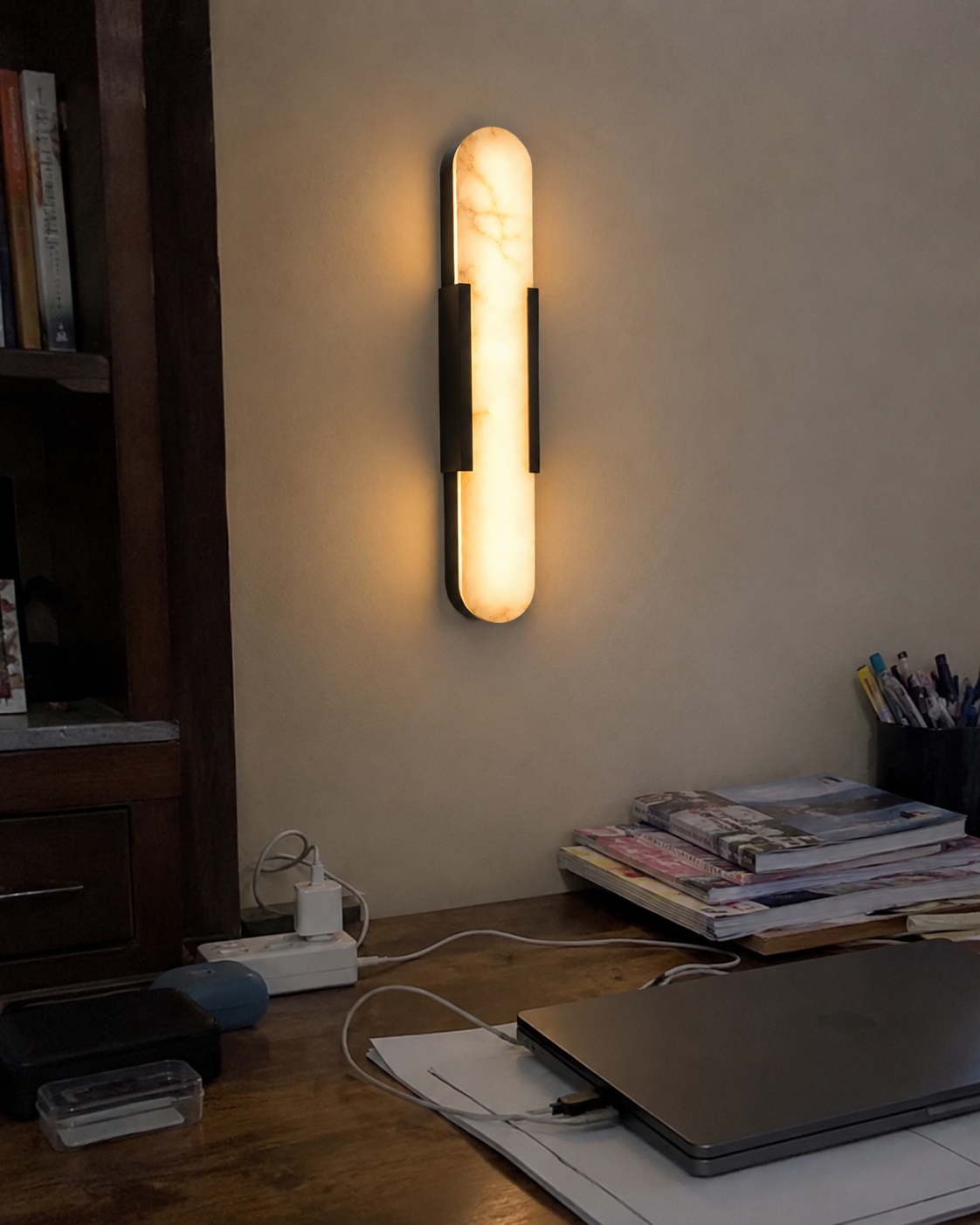 Aria | Alabaster Brass Wall Sconce