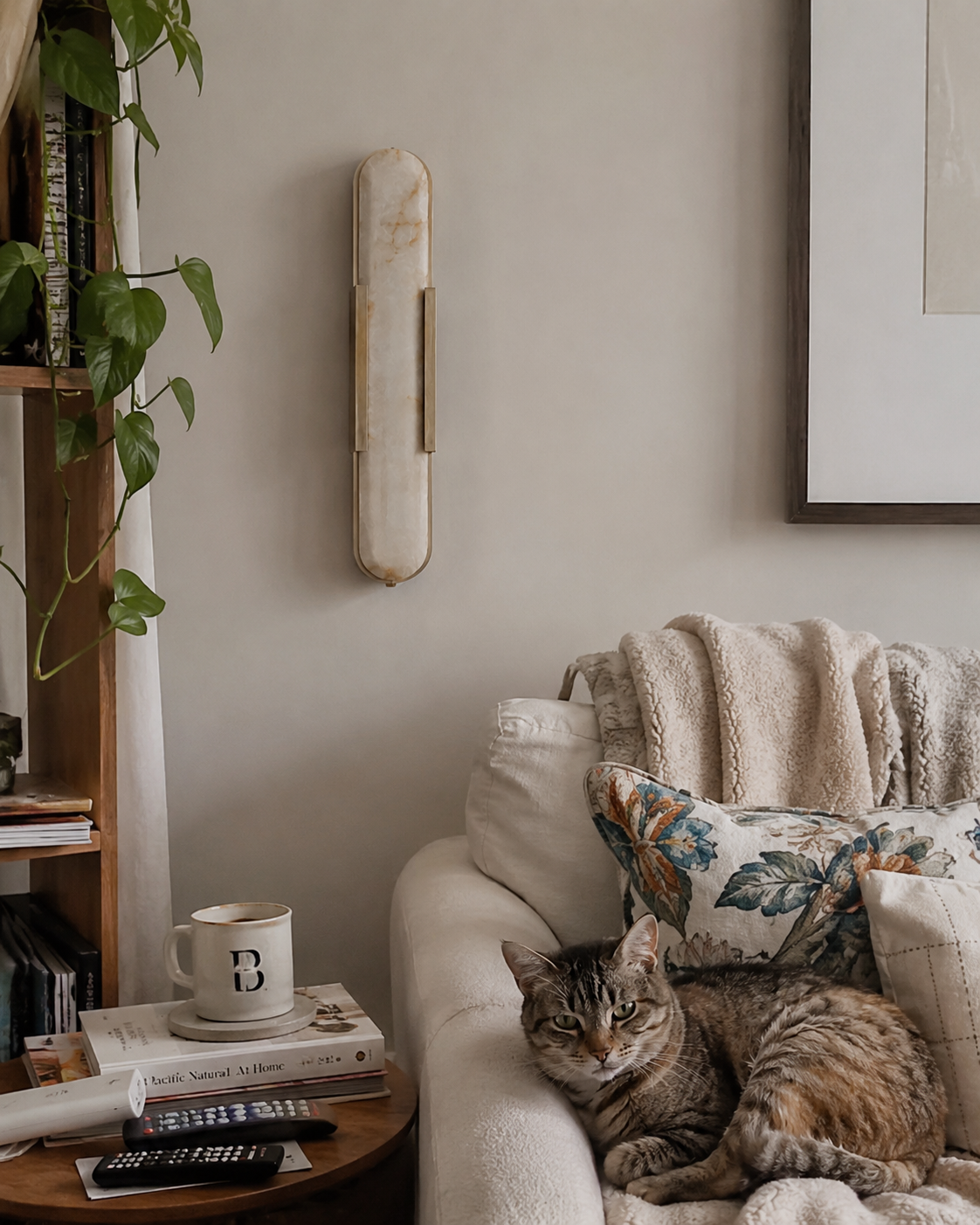 Aria | Alabaster Brass Wall Sconce
