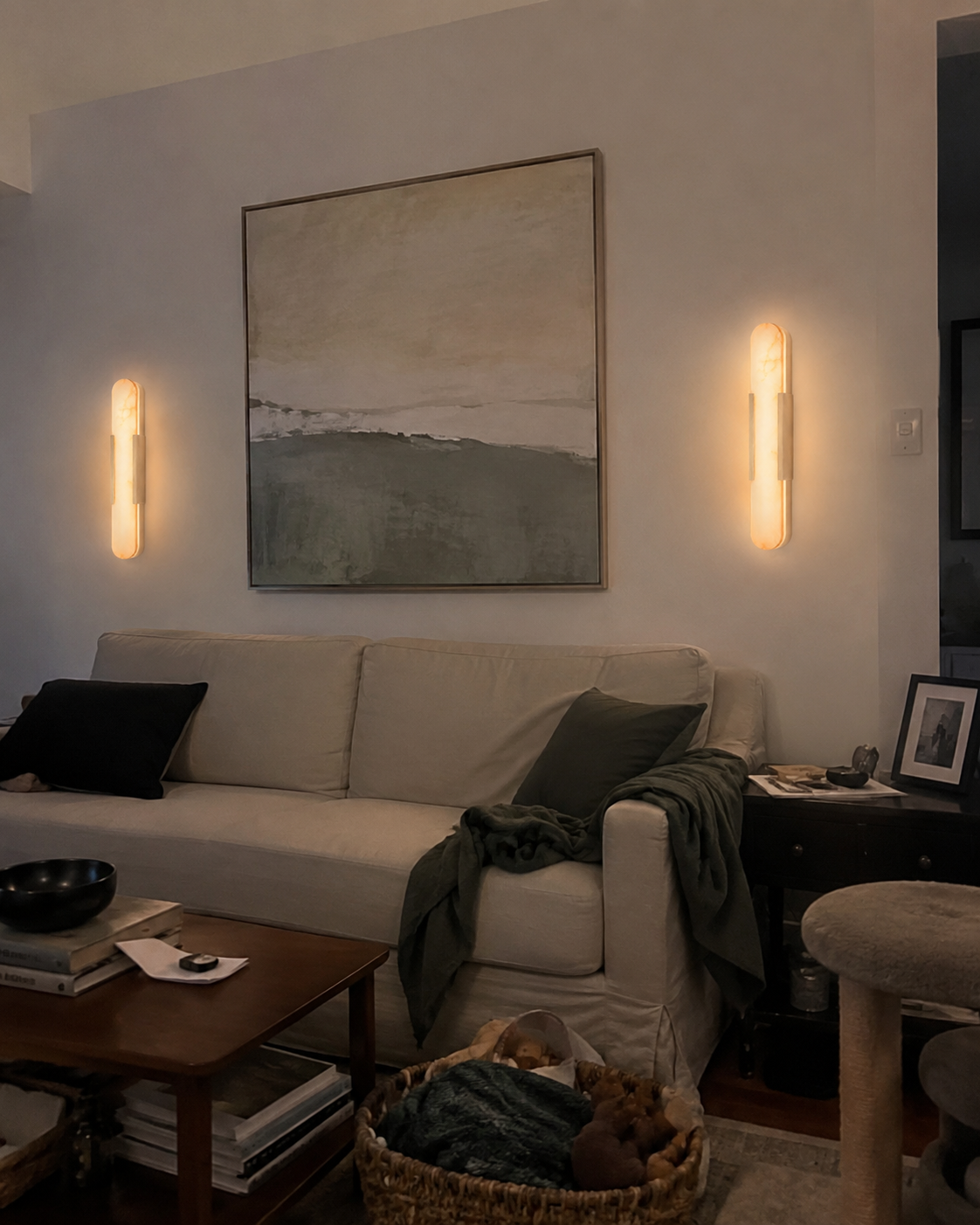 Aria | Alabaster Brass Wall Sconce