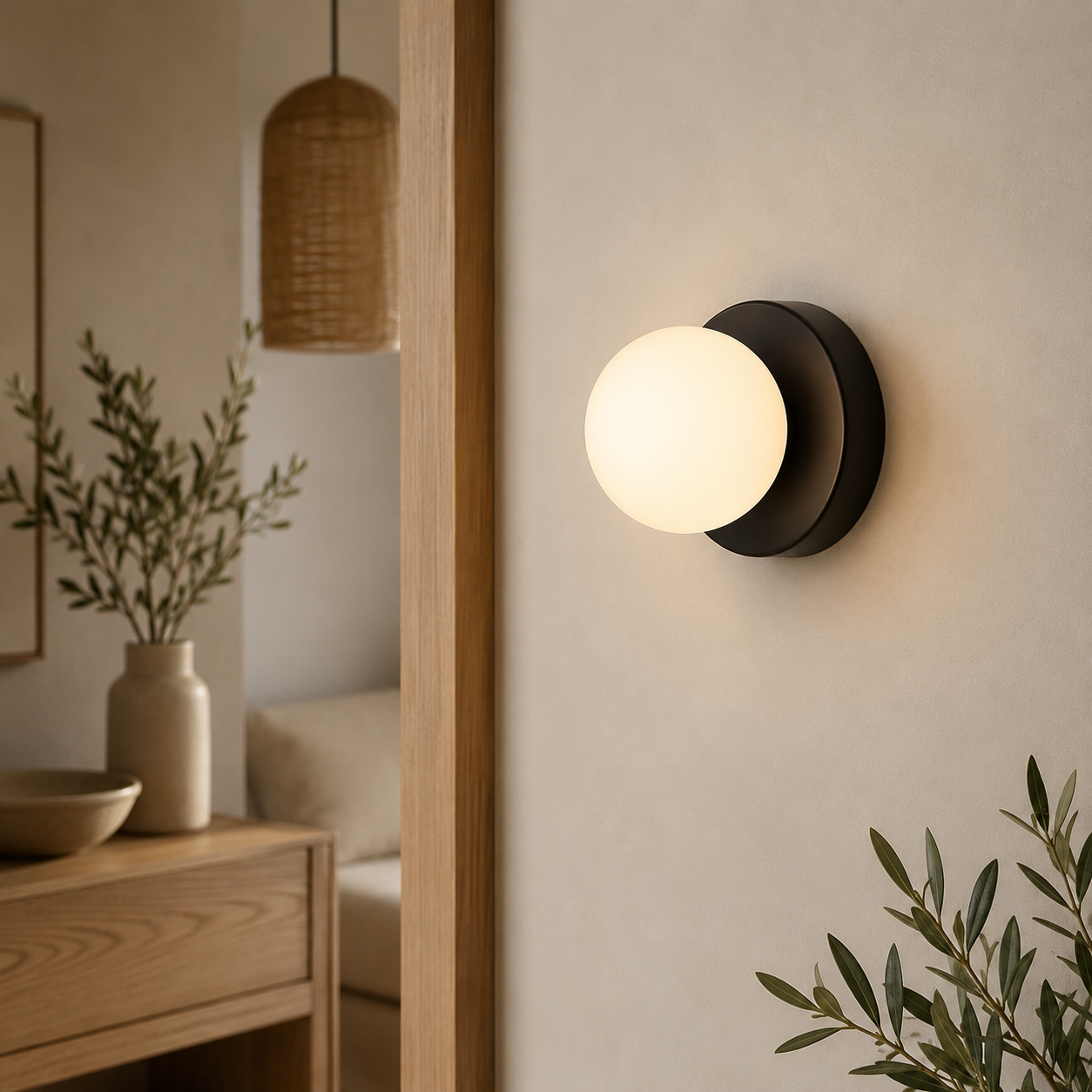 Rosalie | Macaron Sphere Glass Wall Sconce