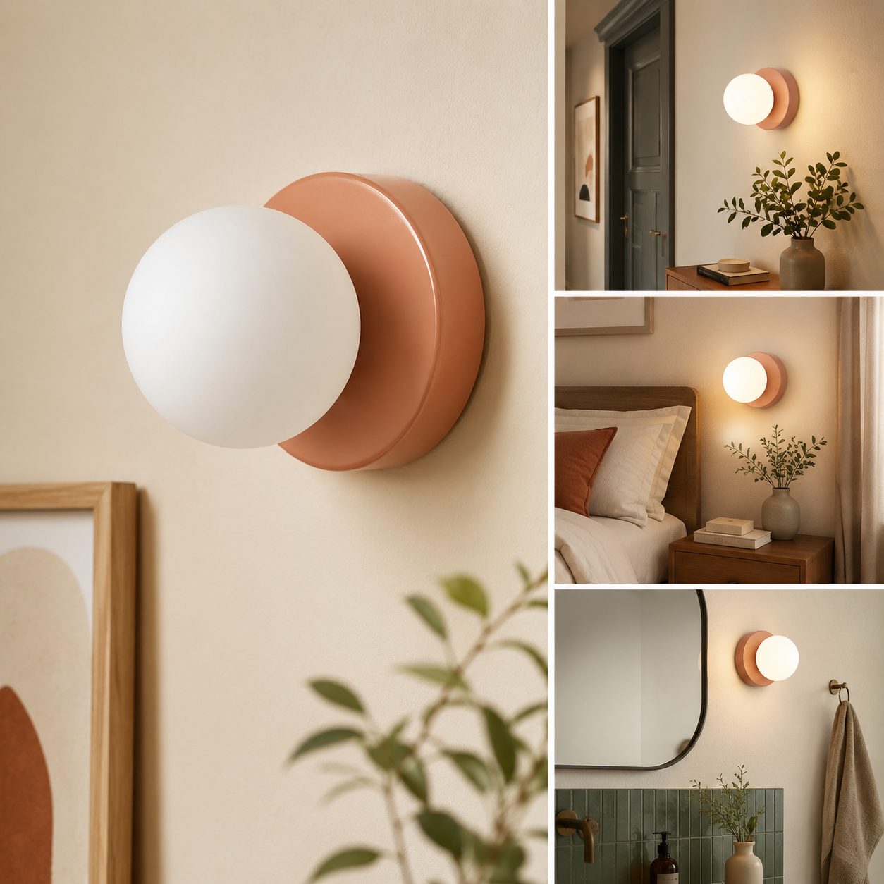 Rosalie | Macaron Sphere Glass Wall Sconce