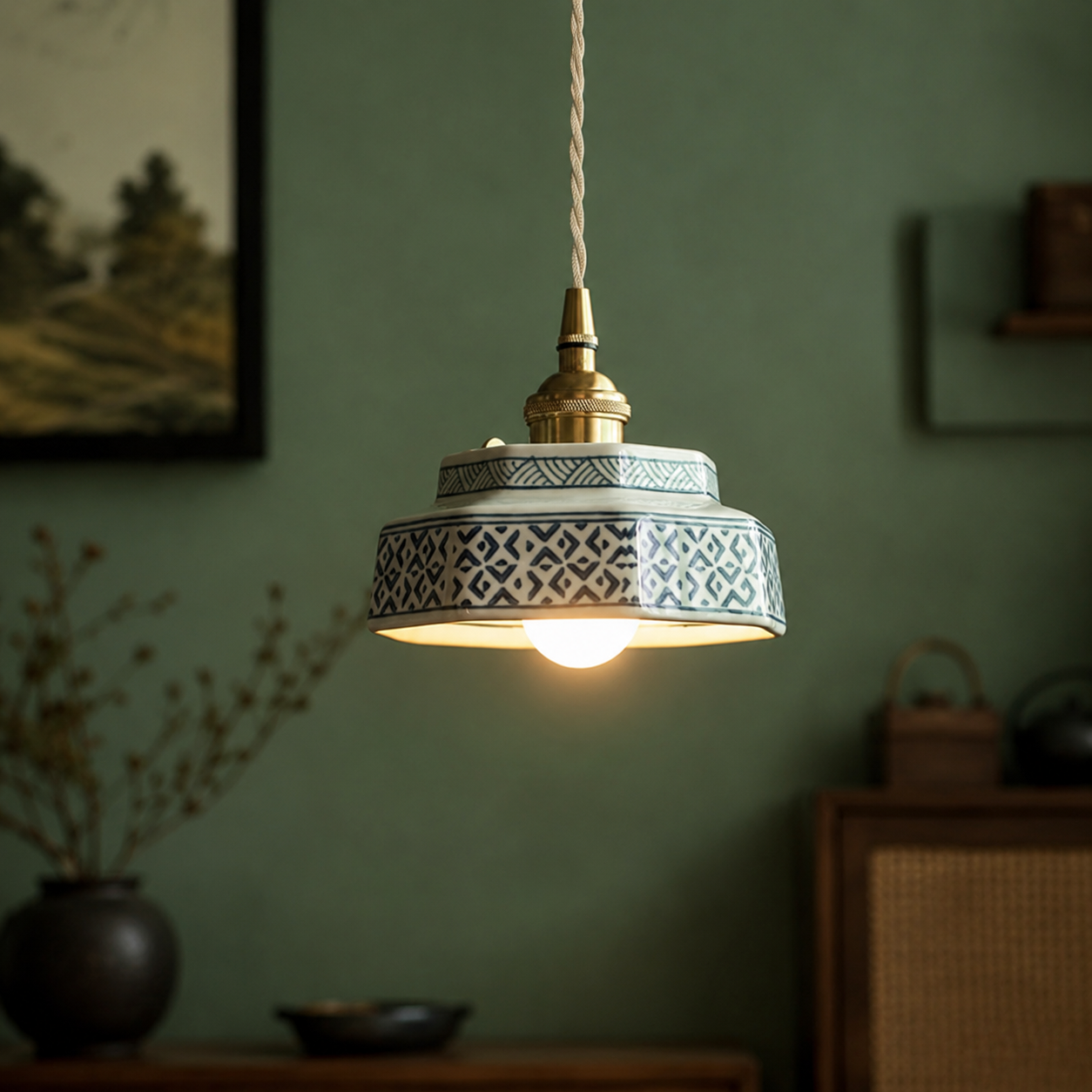 Taro | Retro Ceramic Pendant Light