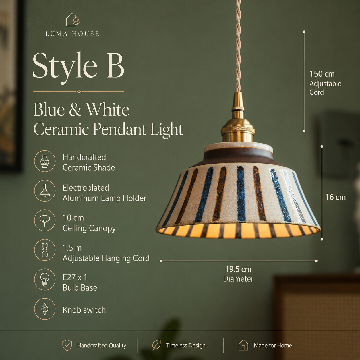 Wei | Retro Ceramic Pendant Light