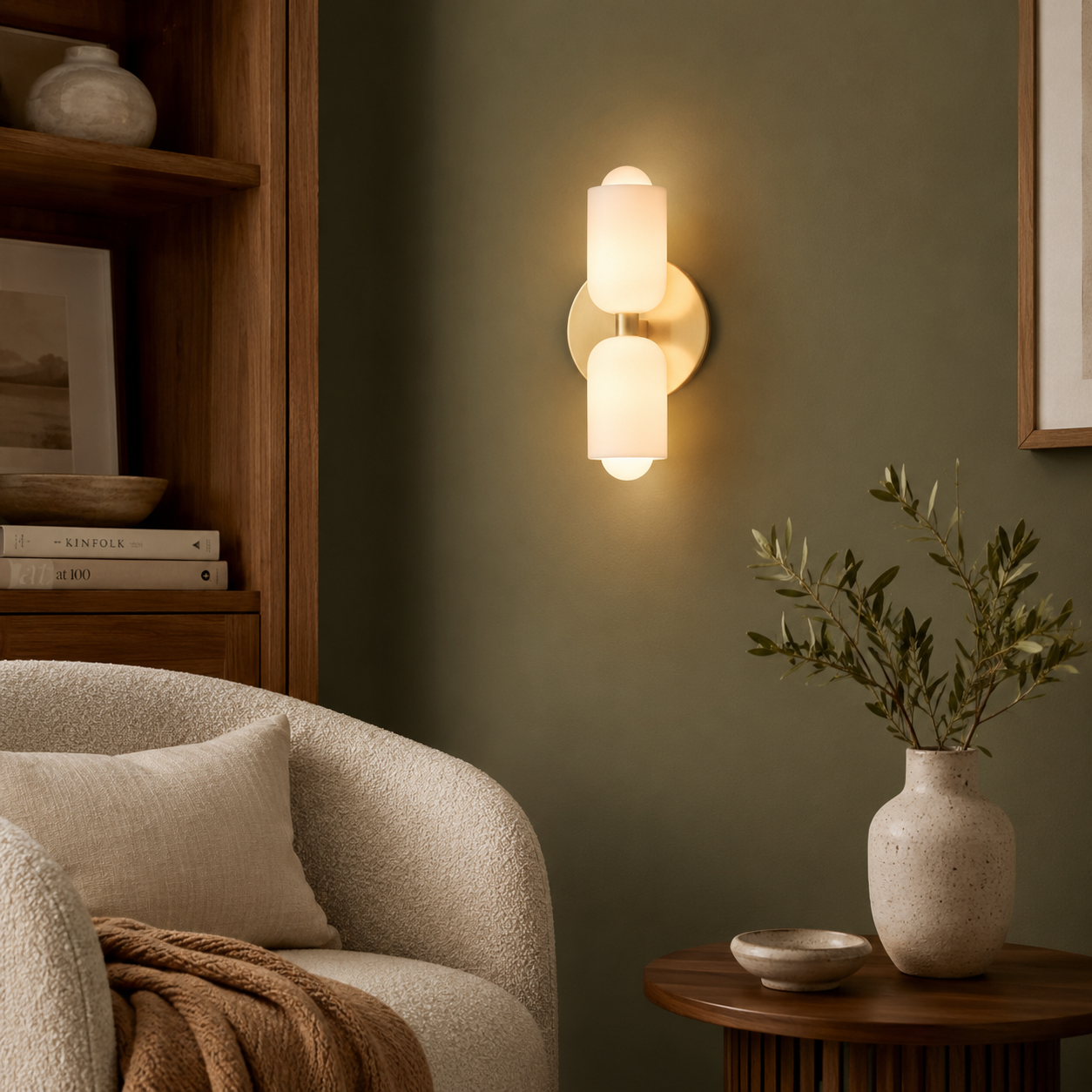 Colette | Modern French Cream Double Glass Wall Sconce