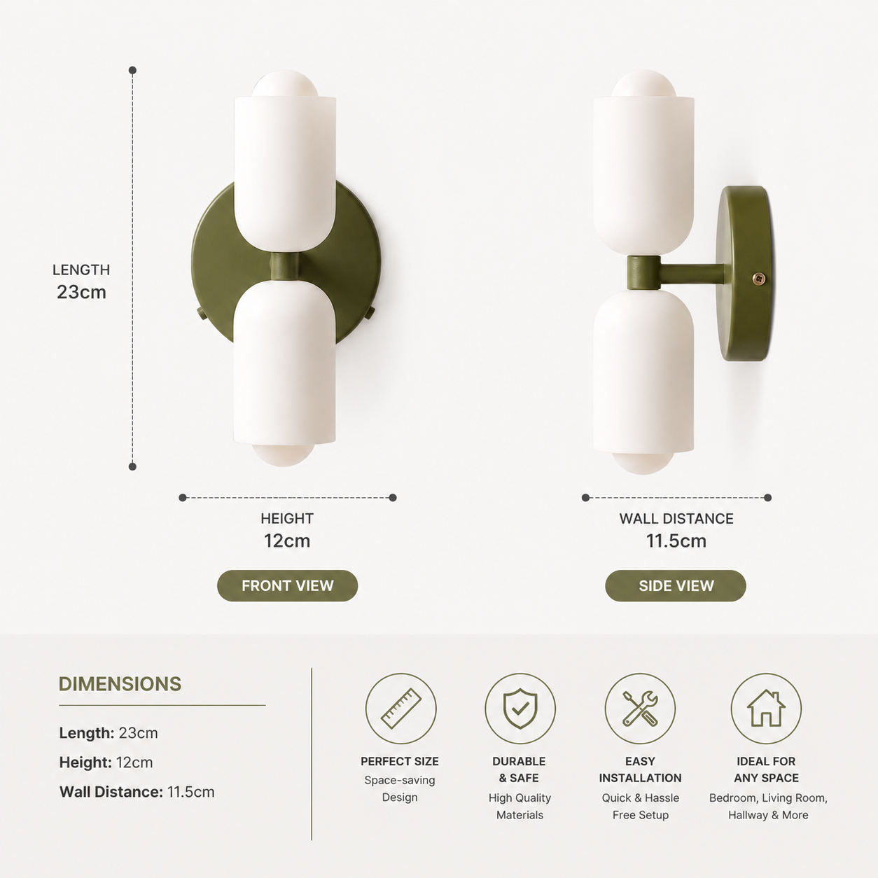 Colette | Modern French Cream Double Glass Wall Sconce
