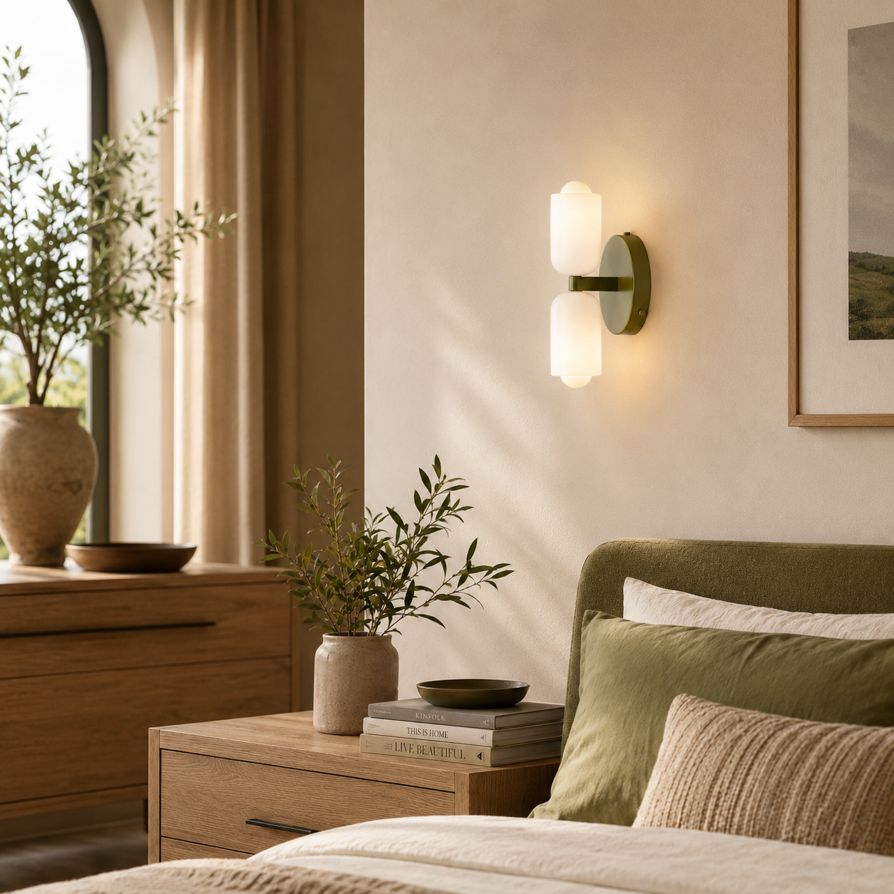 Colette | Modern French Cream Double Glass Wall Sconce