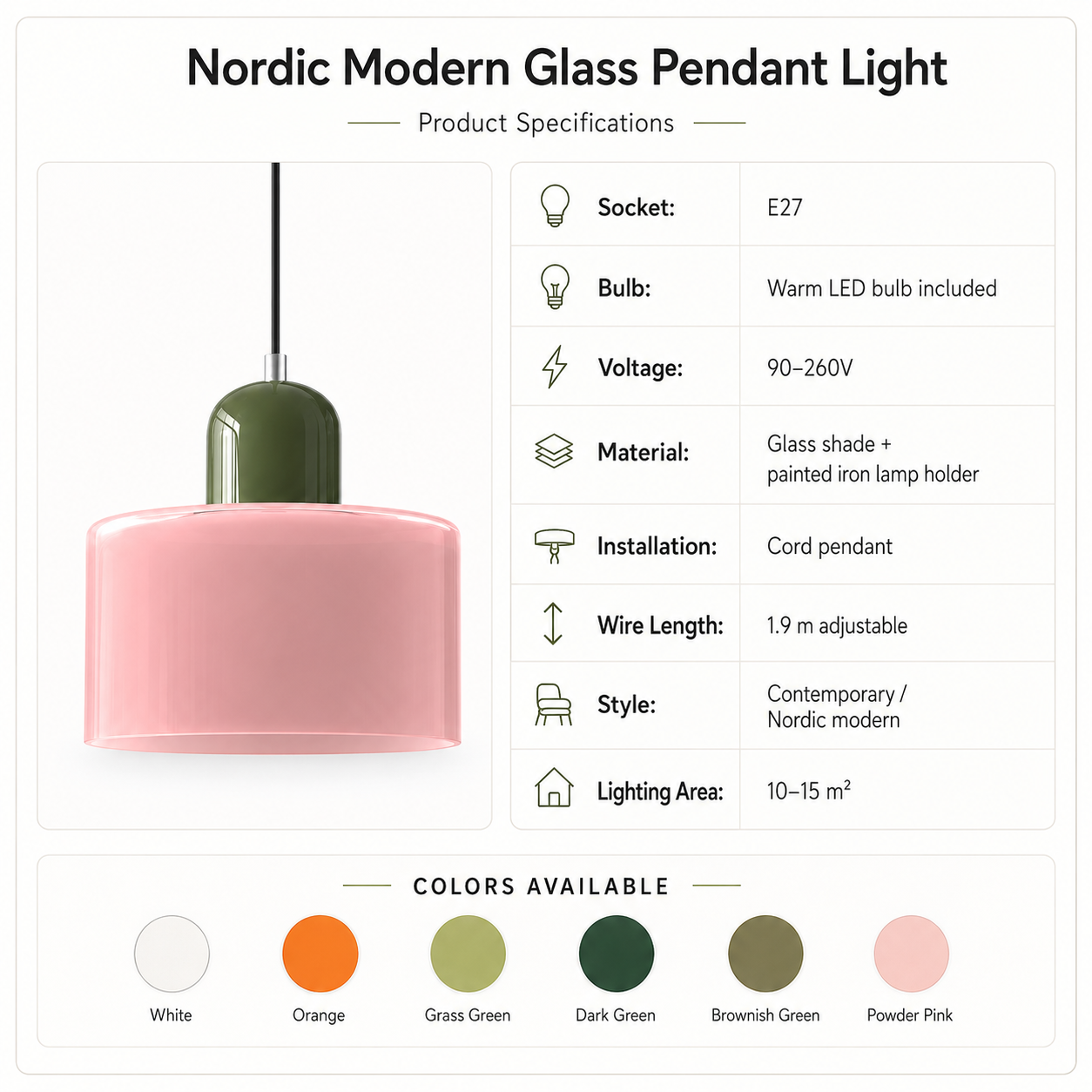 Ingrid | Nordic Modern Glass Pendant Light