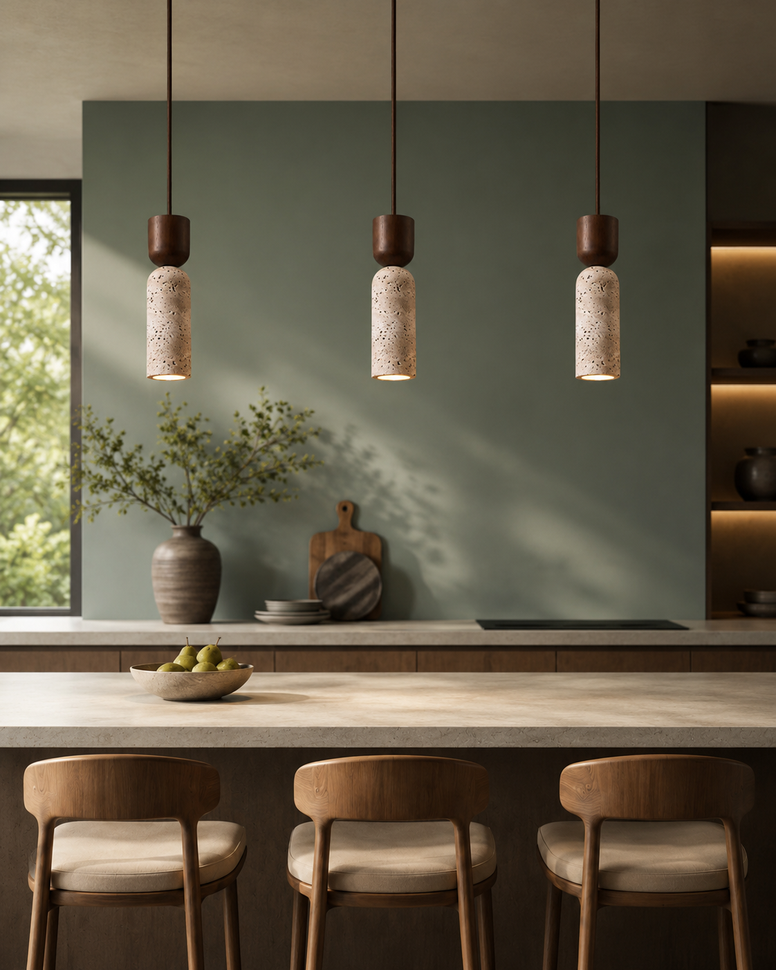 Atlas | Japanese Wabi-Sabi Stone Pendant Light