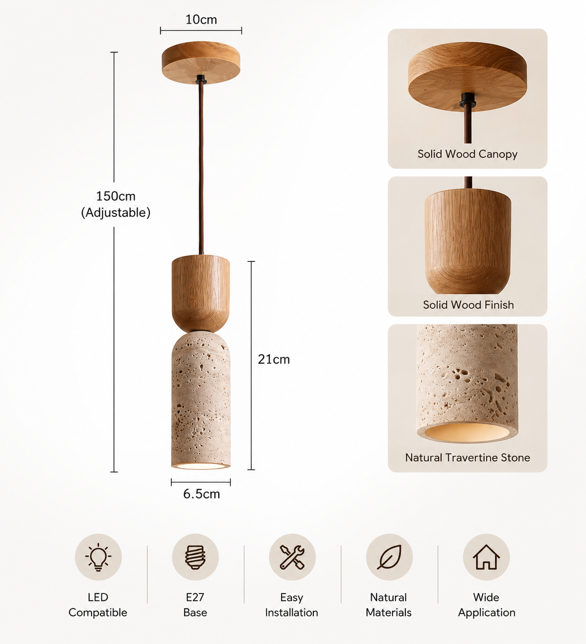 Atlas | Japanese Wabi-Sabi Stone Pendant Light