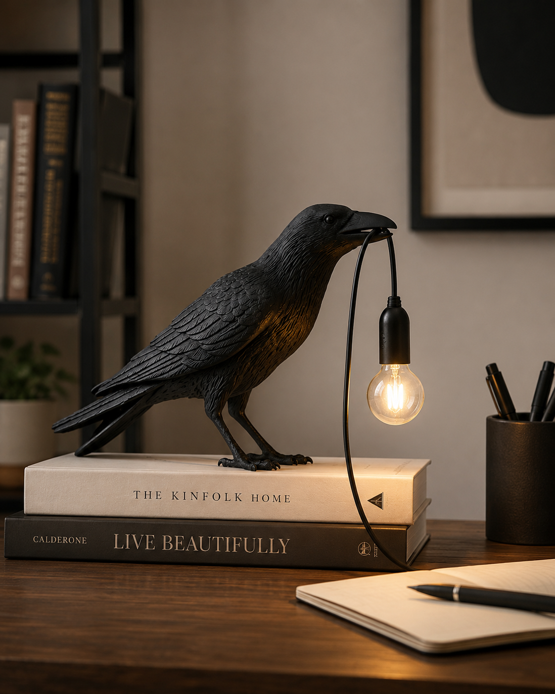 Corvin | Midnight Raven Desk Lamp