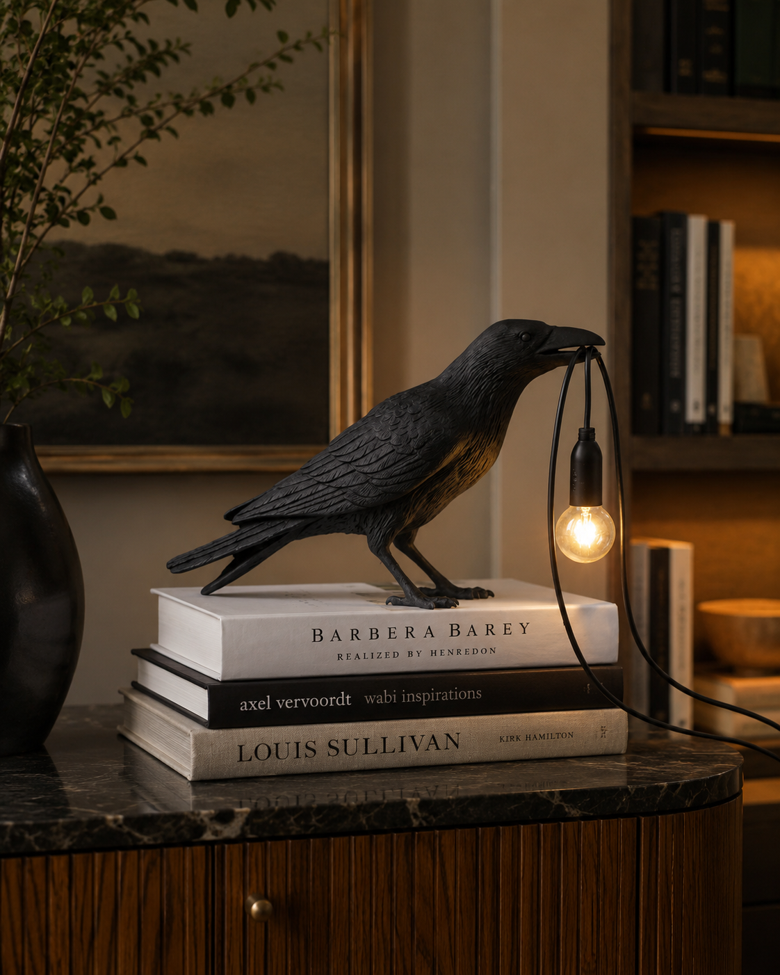 Corvin | Midnight Raven Desk Lamp