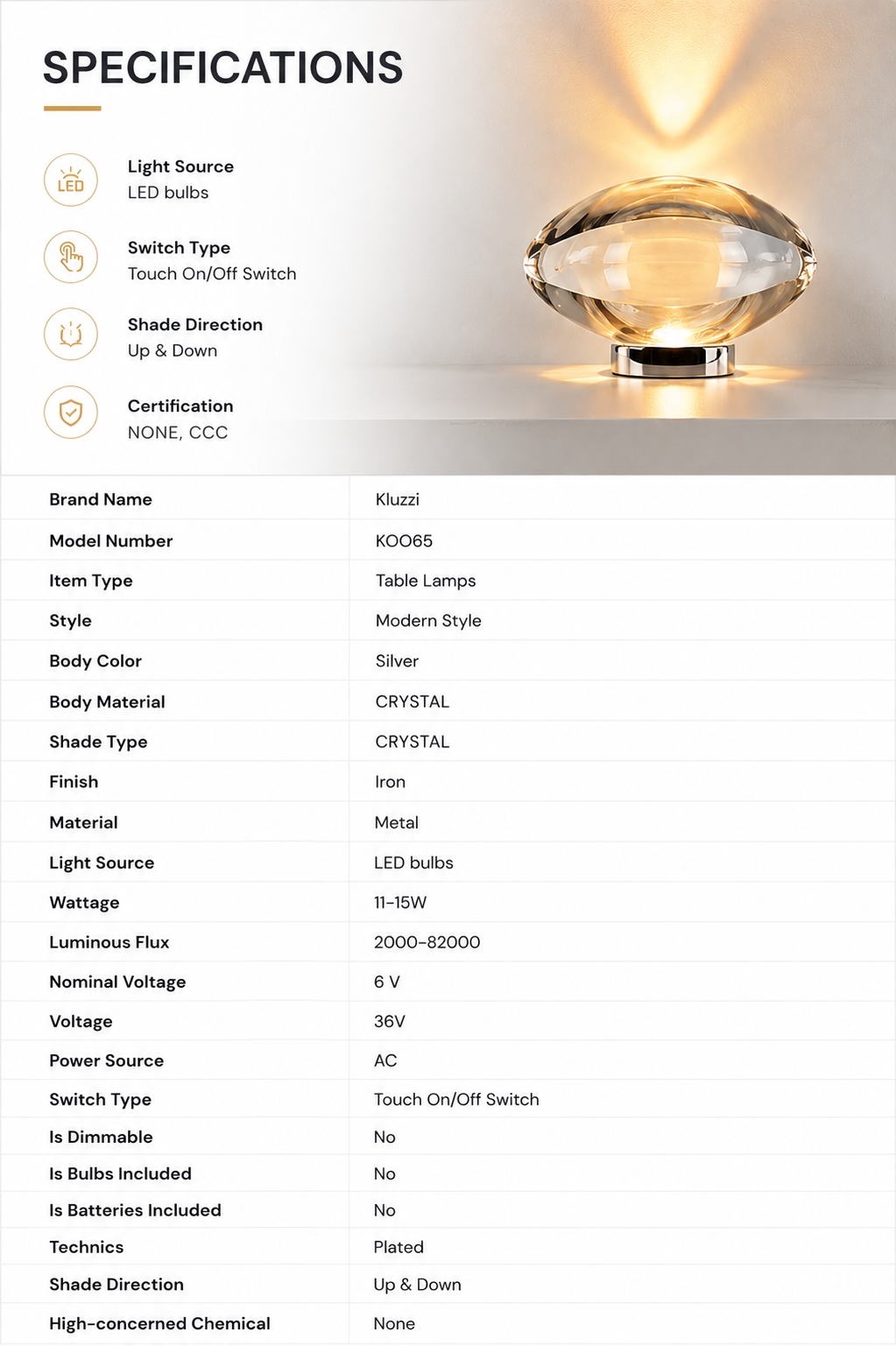 Ines | Crystal Eye Table Lamp