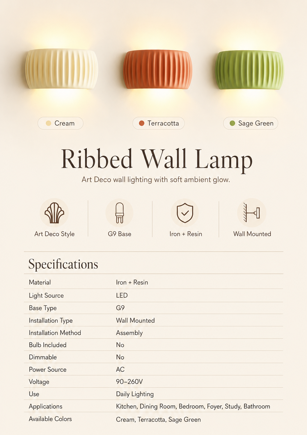 Gio | Modern French Resin Wall Lamp