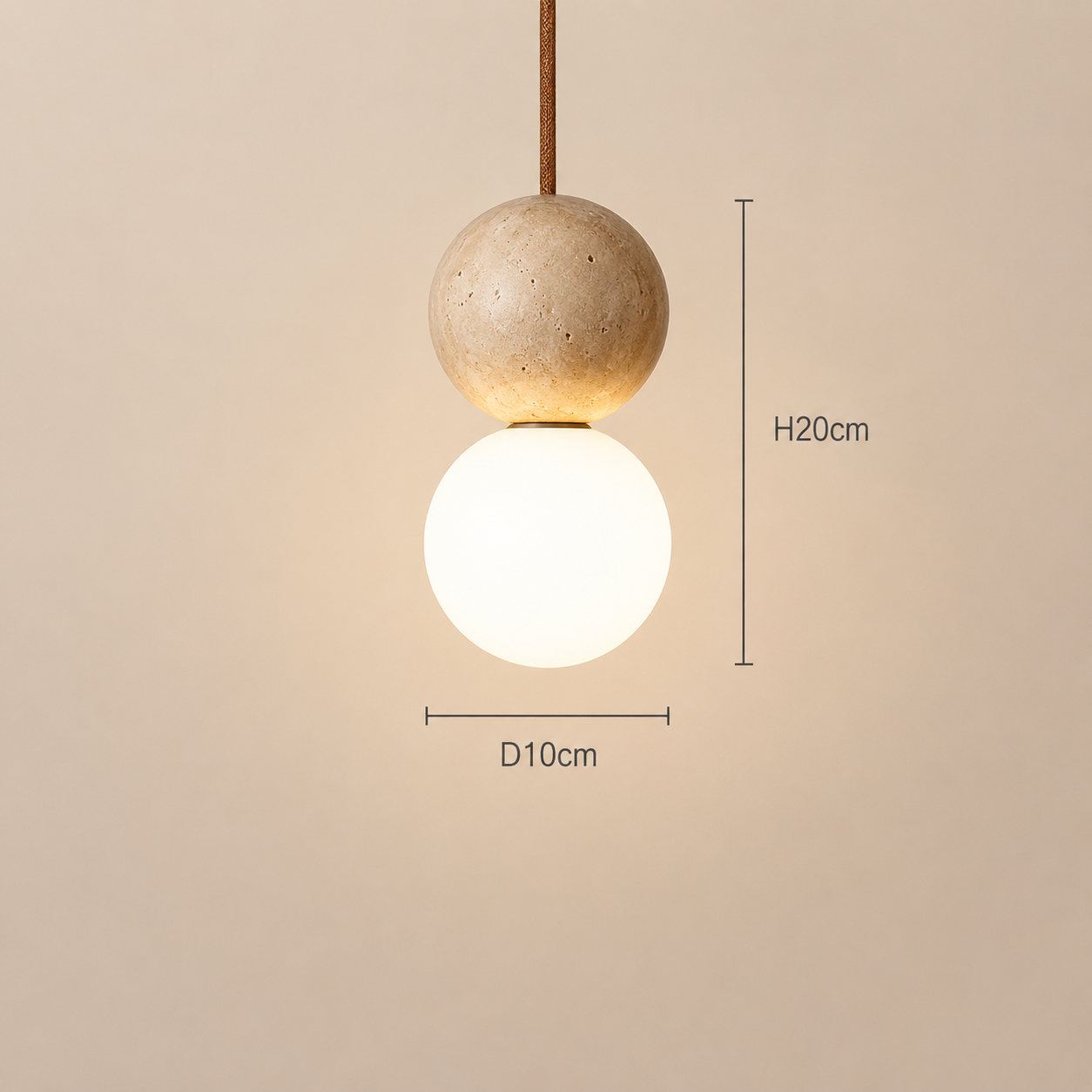 Callum | Travertine Globe Pendant