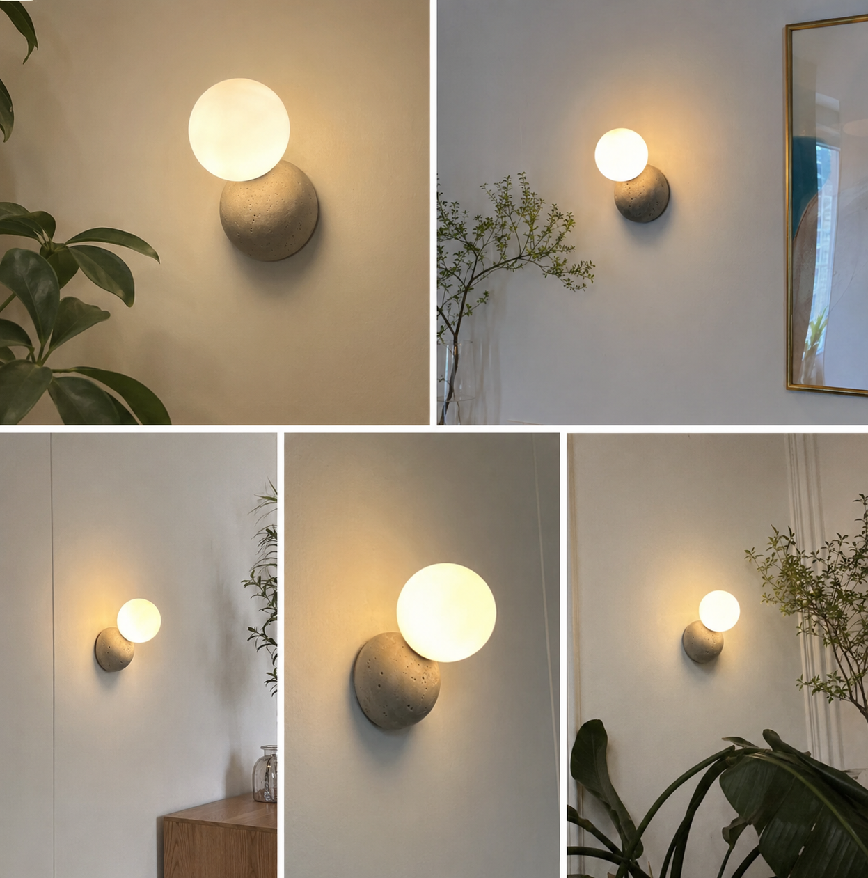 Wes | Stone Globe Wall Sconce
