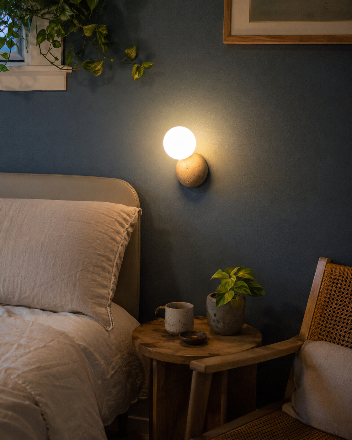 Wes | Stone Globe Wall Sconce