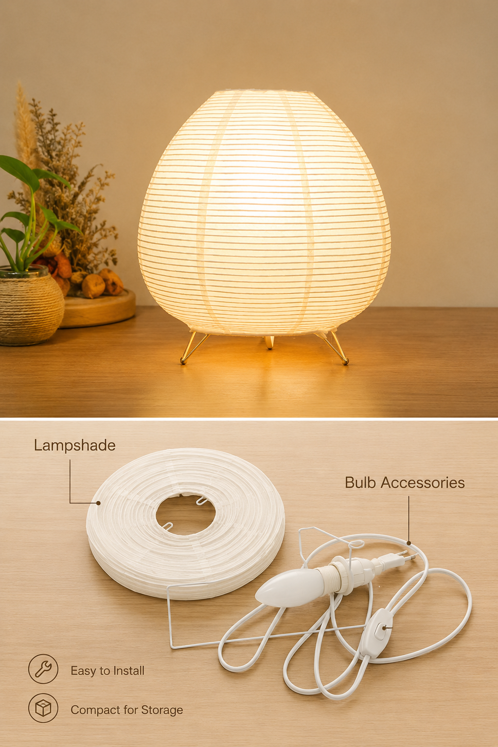 Shizuku | Rice Paper Table Lamp