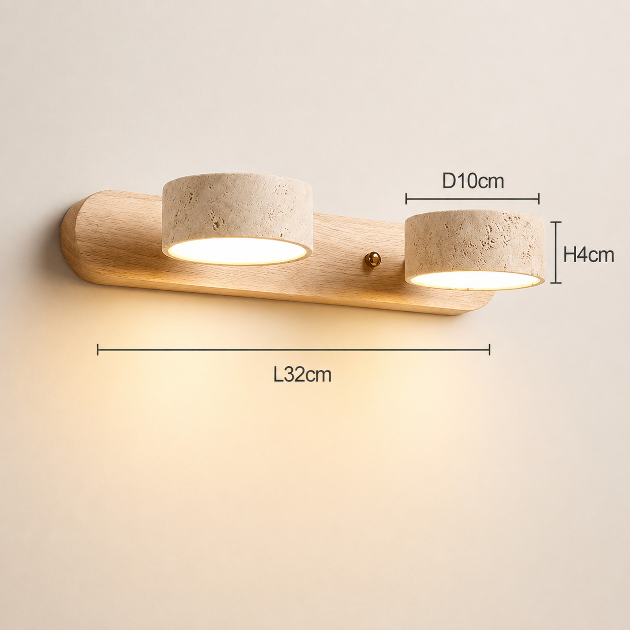 Reid | Travertine Duo LED Wall Light