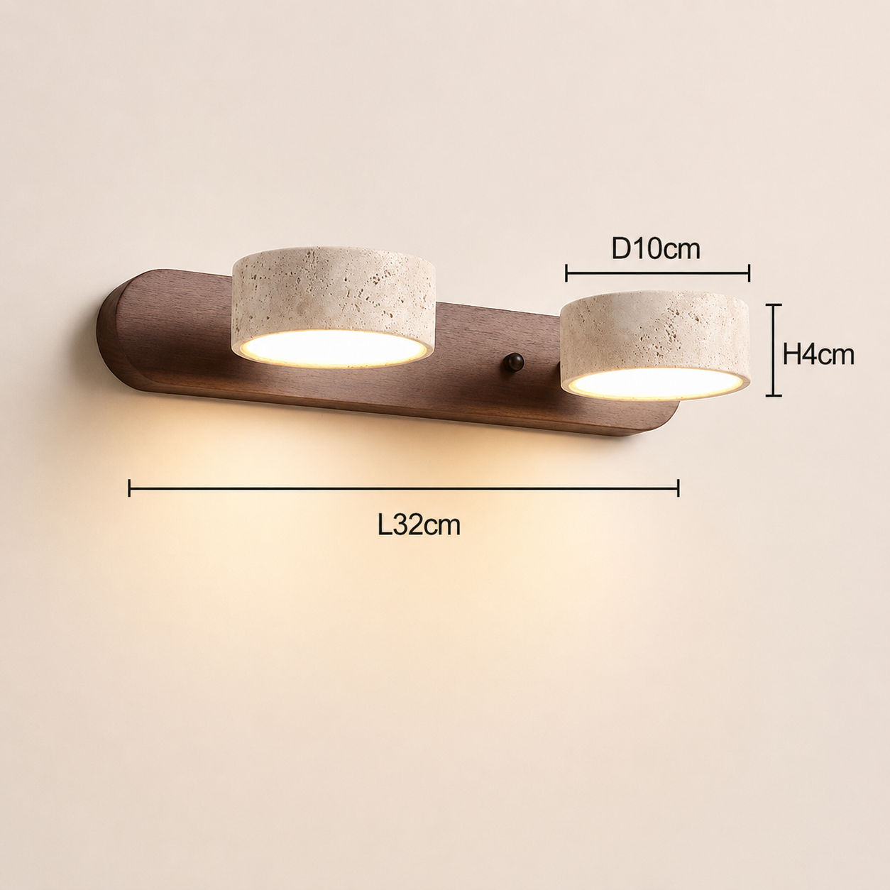 Reid | Travertine Duo LED Wall Light