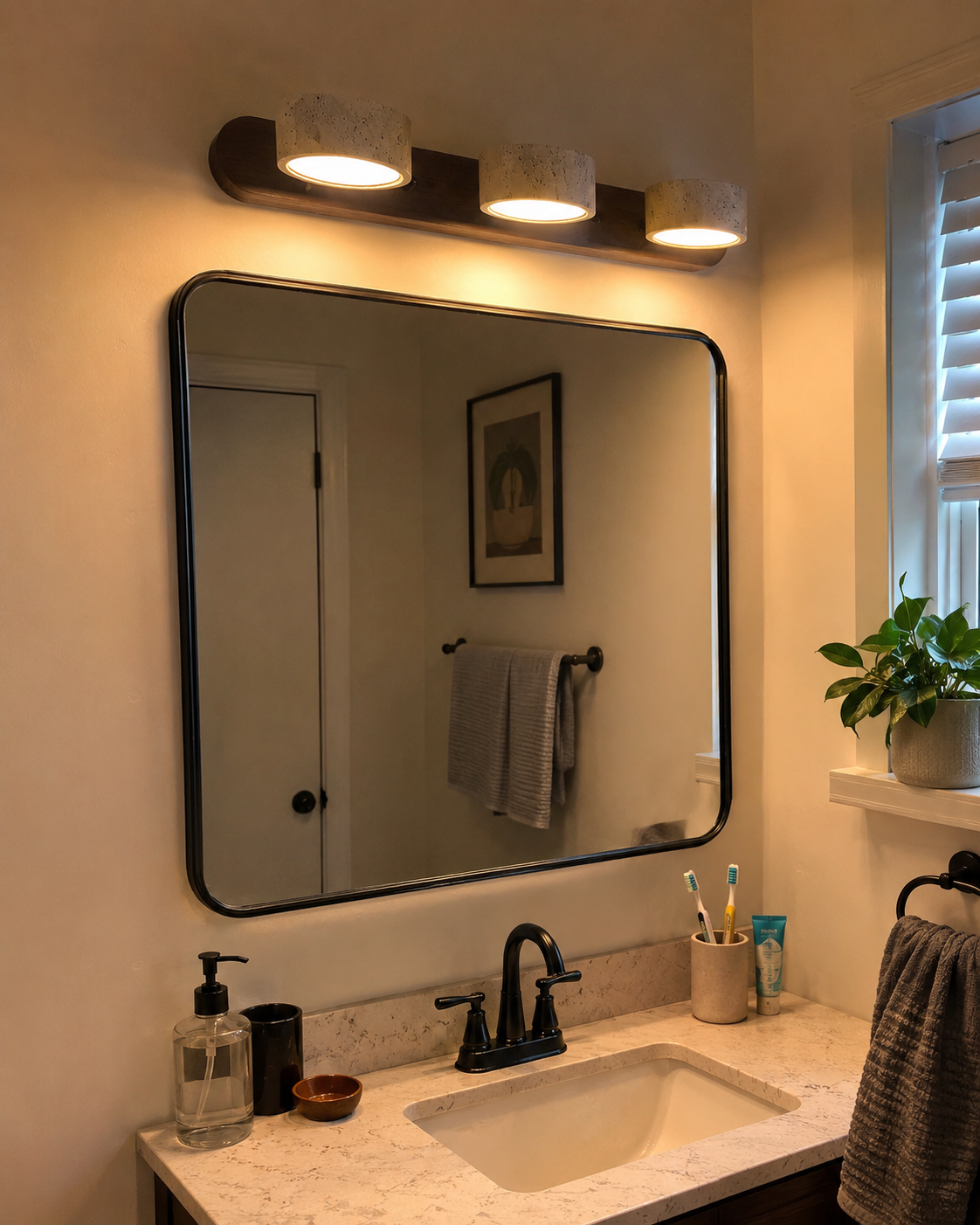 Reid | Travertine Duo LED Wall Light