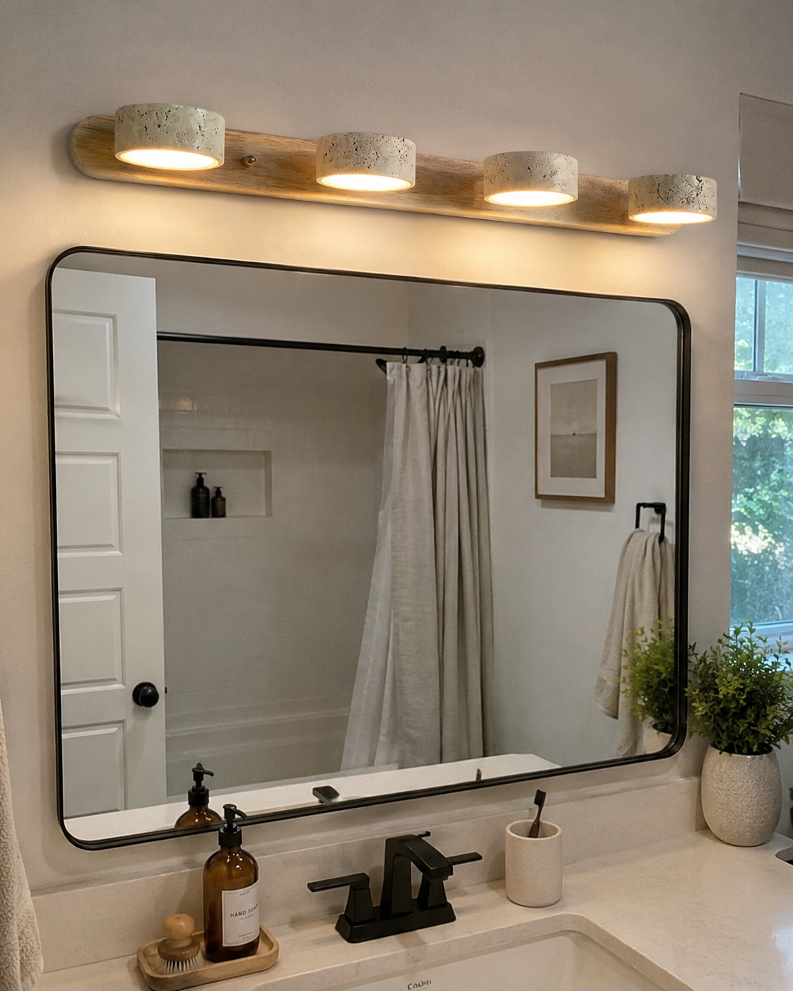 Reid | Travertine Duo LED Wall Light