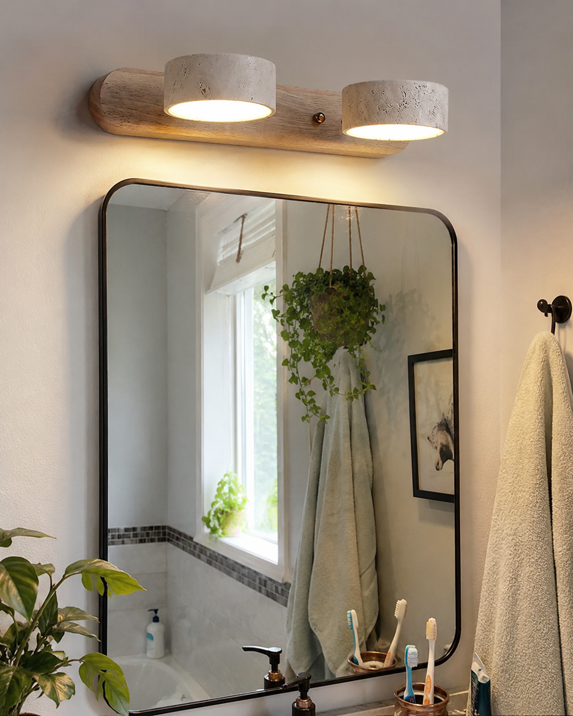 Reid | Travertine Duo LED Wall Light