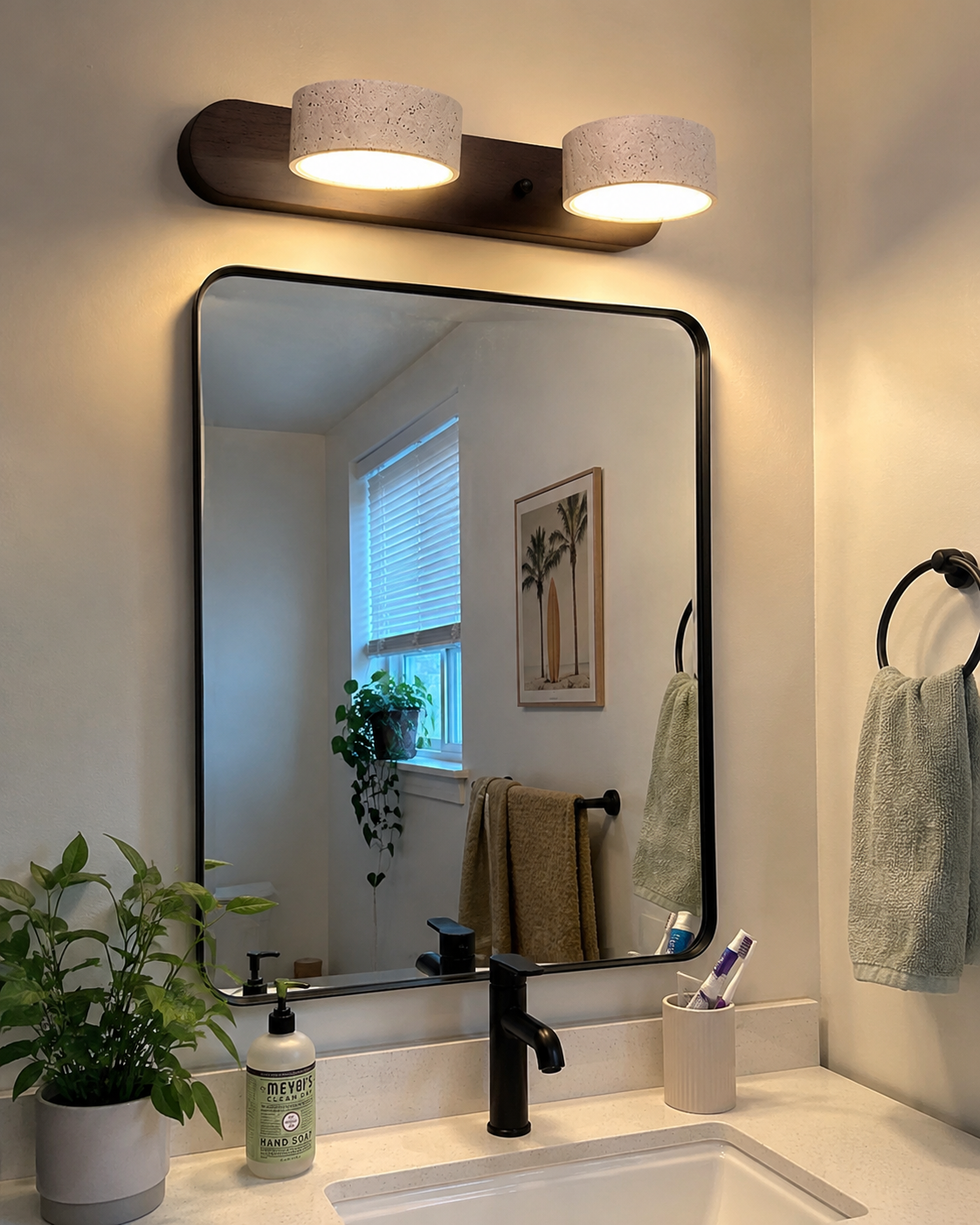 Reid | Travertine Duo LED Wall Light