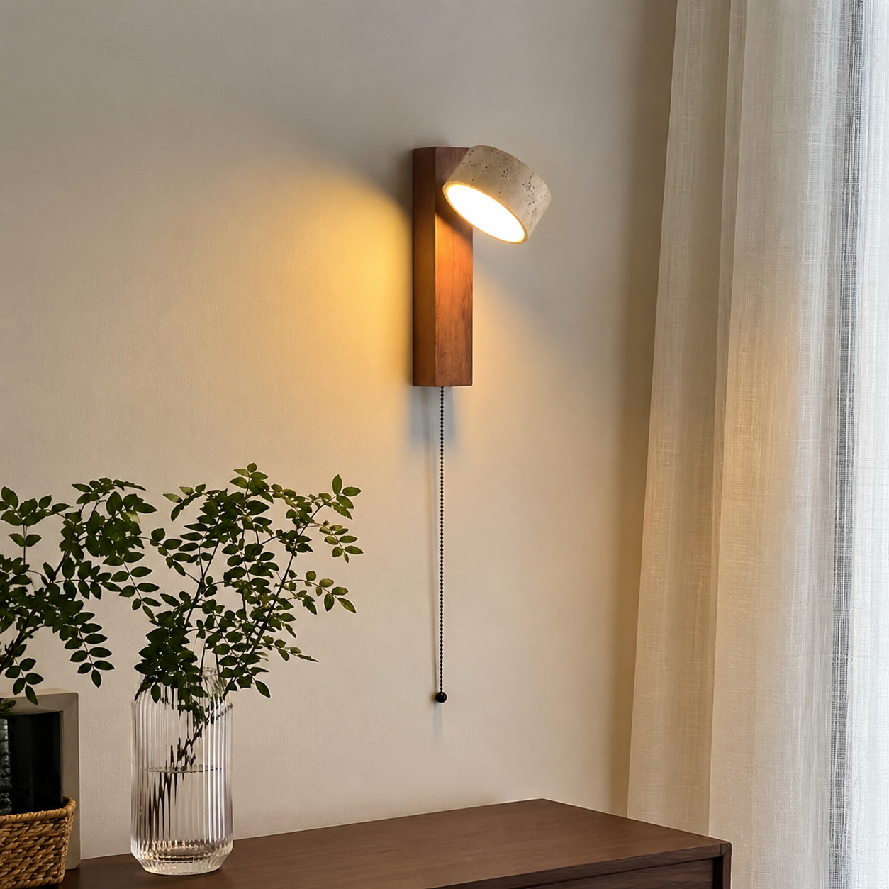 Hugo | Travertine Stone Wall Lamp