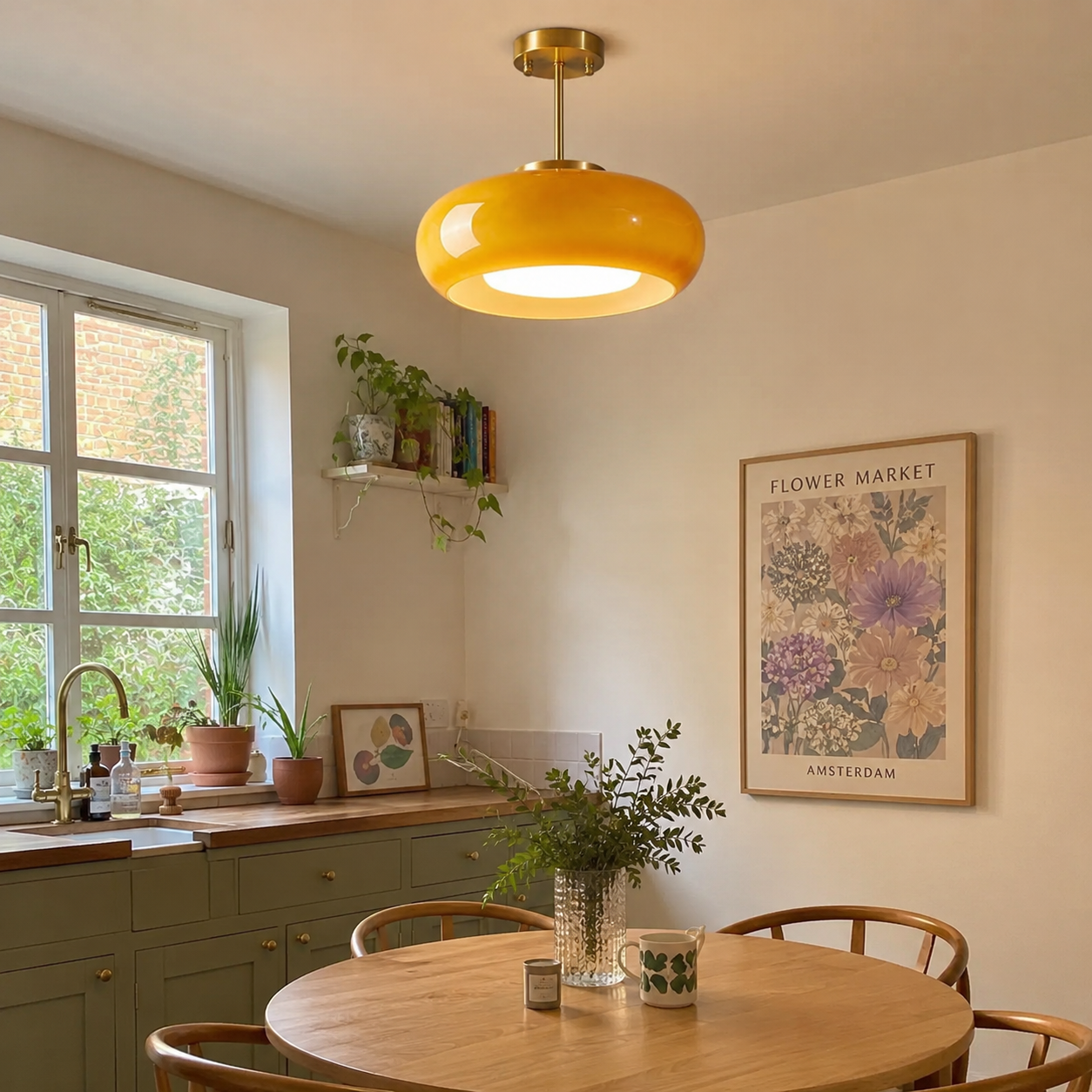 Aurelia | Amber Glass Pendant
