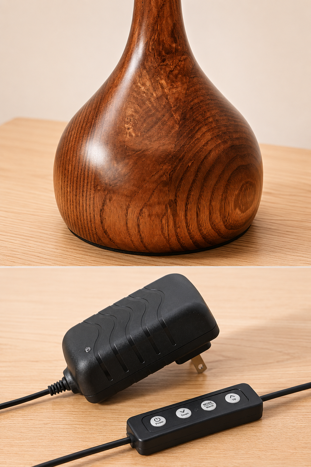 Sol Wood Glass LED Table Lamp