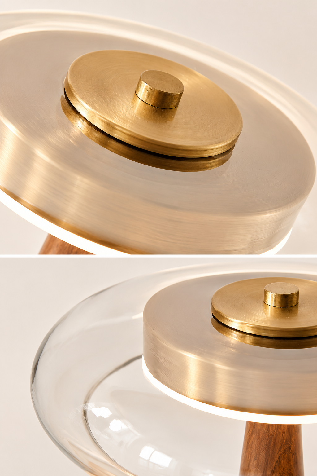 Sol Wood Glass LED Table Lamp