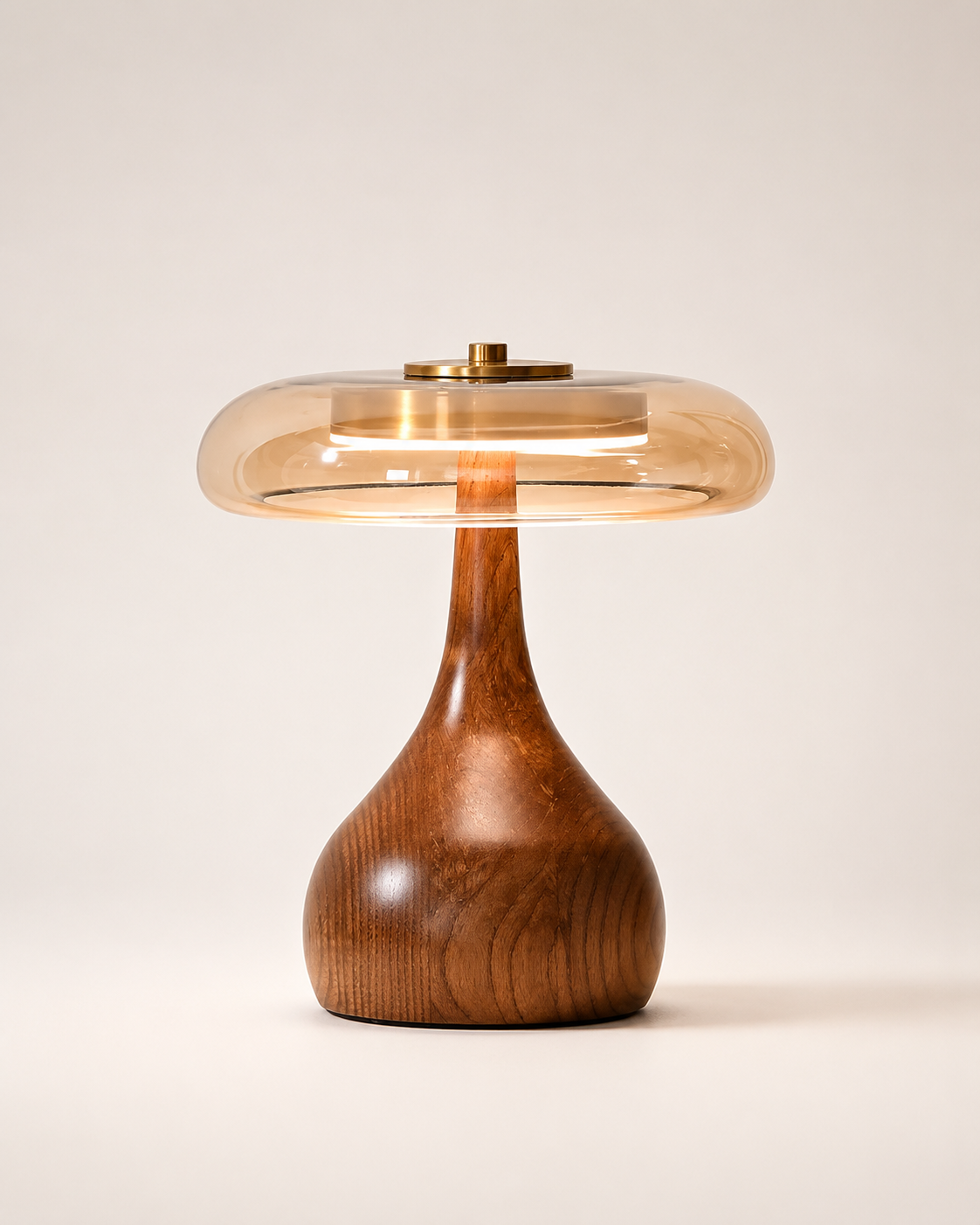 Sol Wood Glass LED Table Lamp