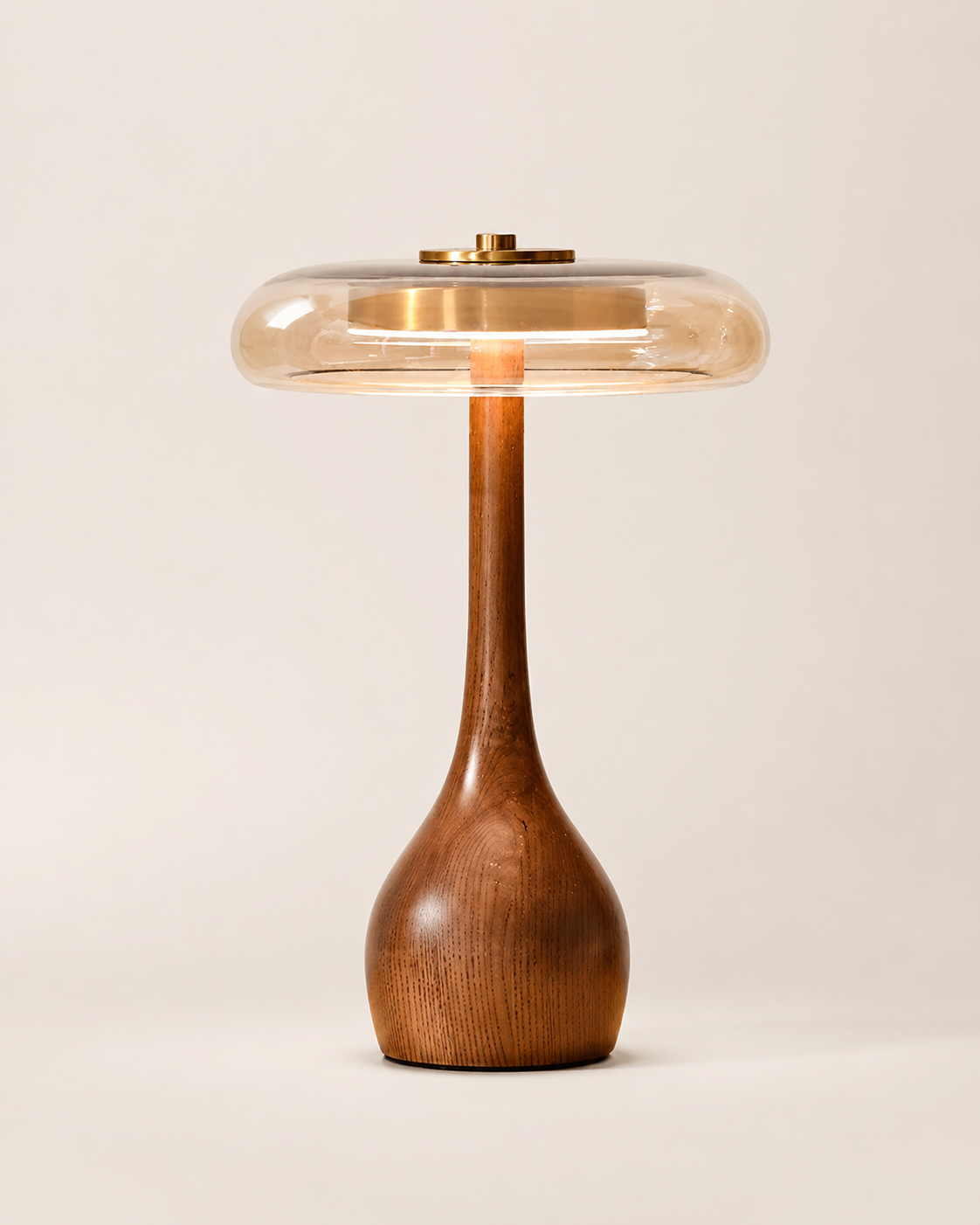 Sol Wood Glass LED Table Lamp
