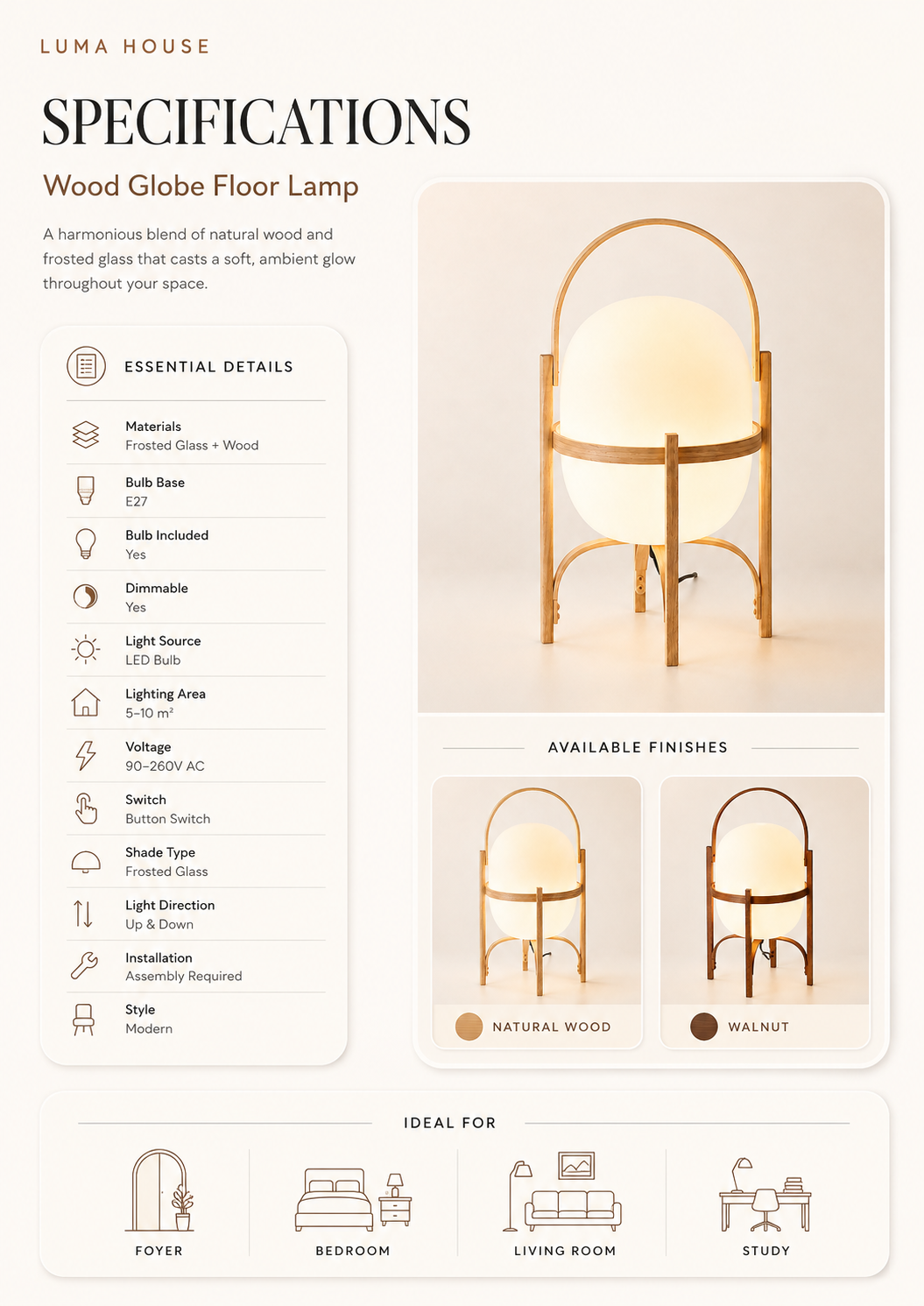 Obi | Japanese Globe Table Lamp