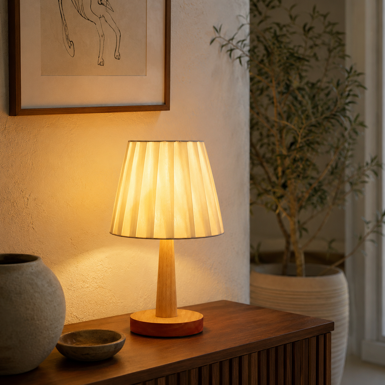 Flora | Nordic Wooden Bedside Lamp