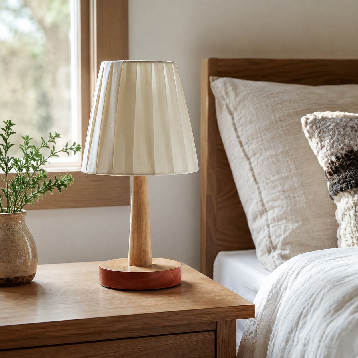 Flora | Nordic Wooden Bedside Lamp