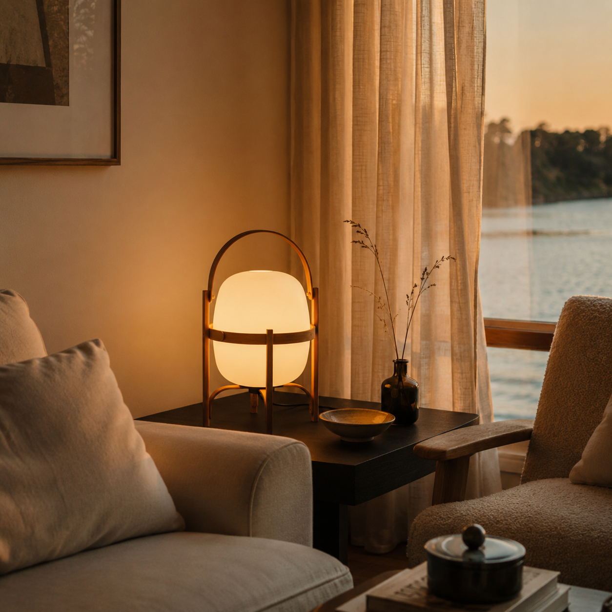 Obi | Japanese Basket Glass Table Lamp
