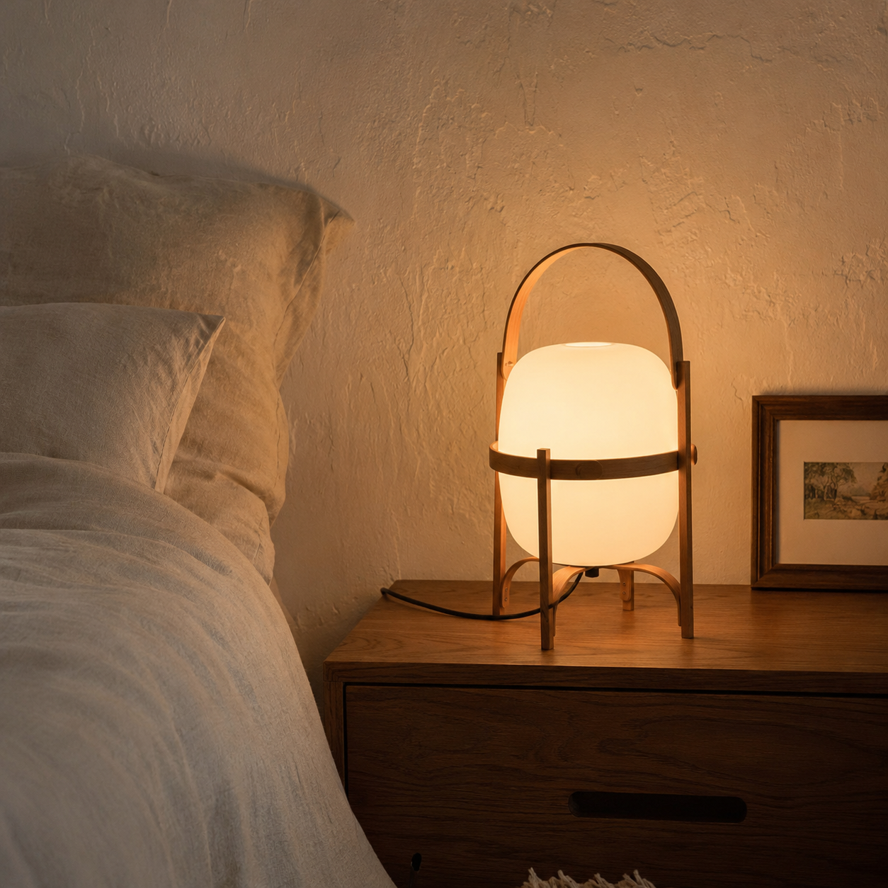 Obi | Japanese Basket Glass Table Lamp