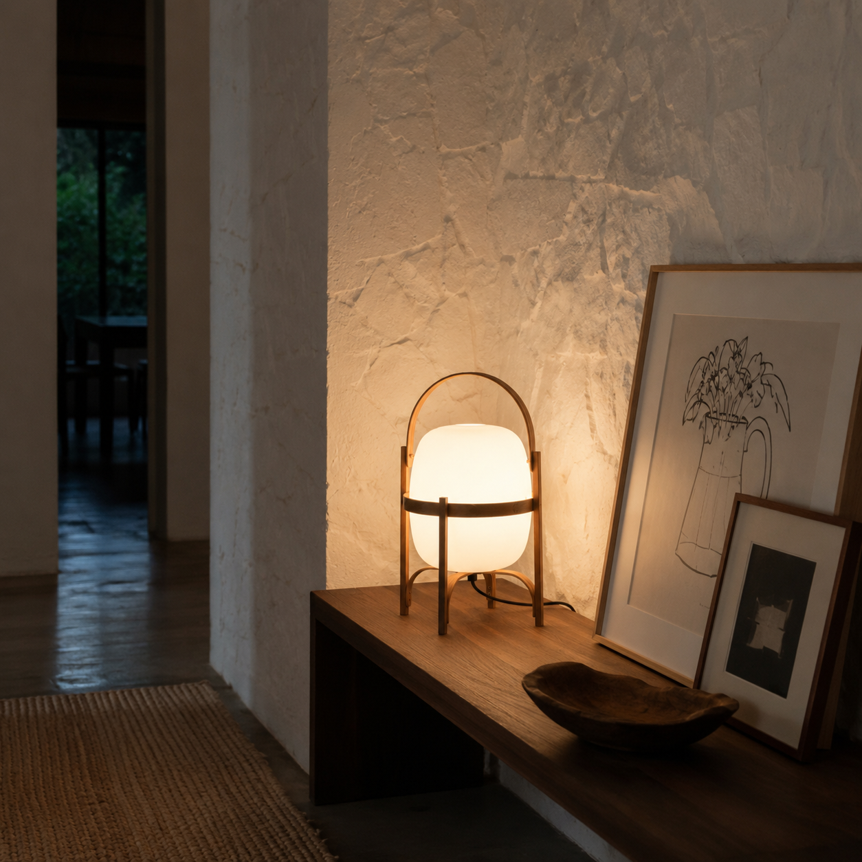 Obi | Japanese Basket Glass Table Lamp