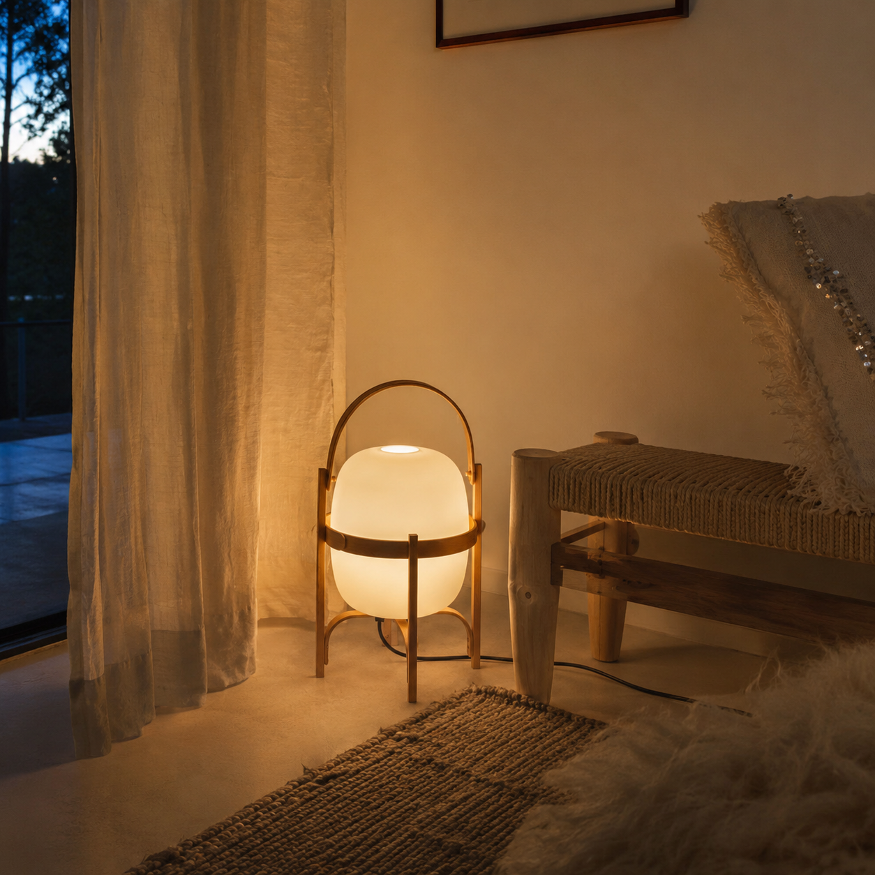 Obi | Japanese Basket Glass Table Lamp