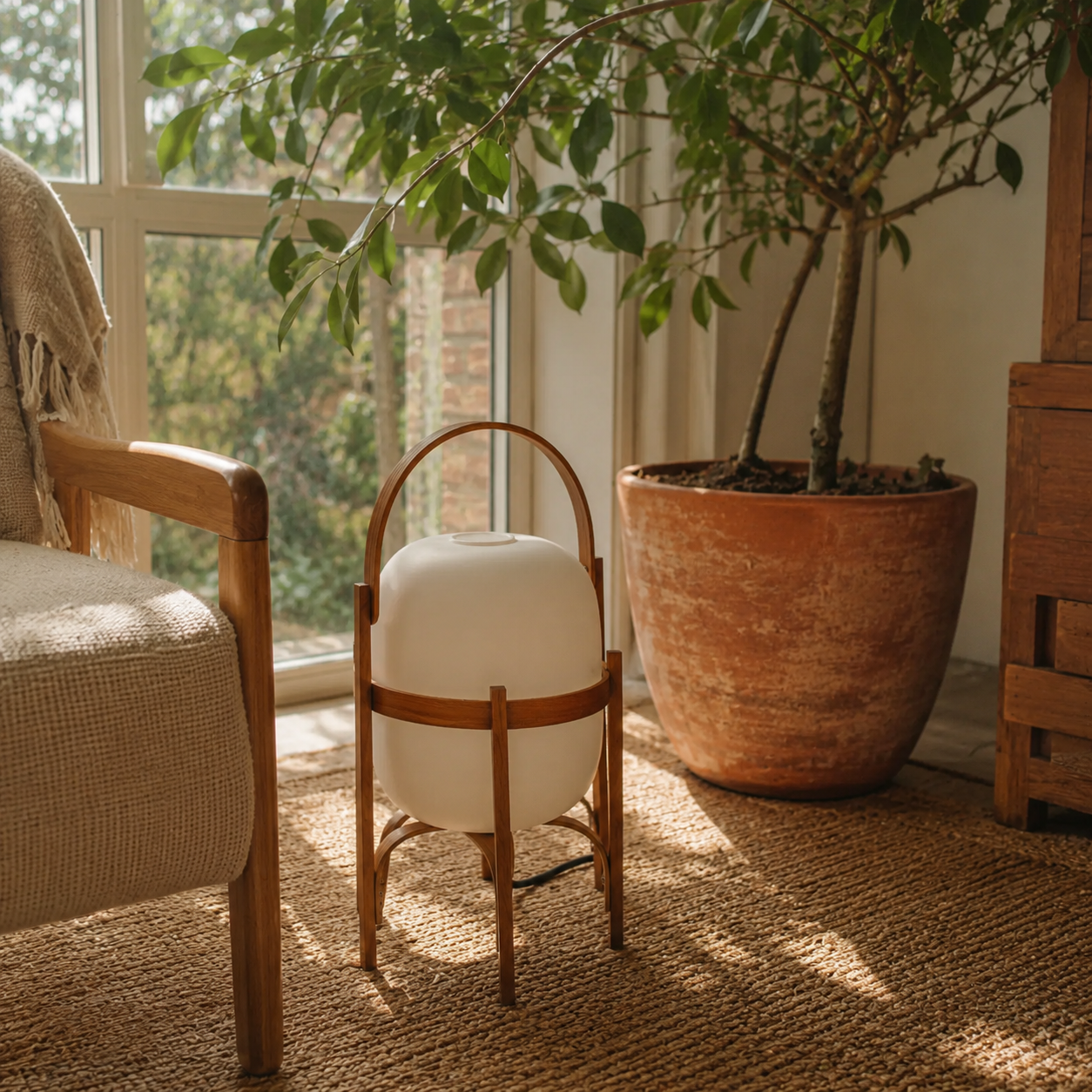 Obi | Japanese Basket Glass Table Lamp