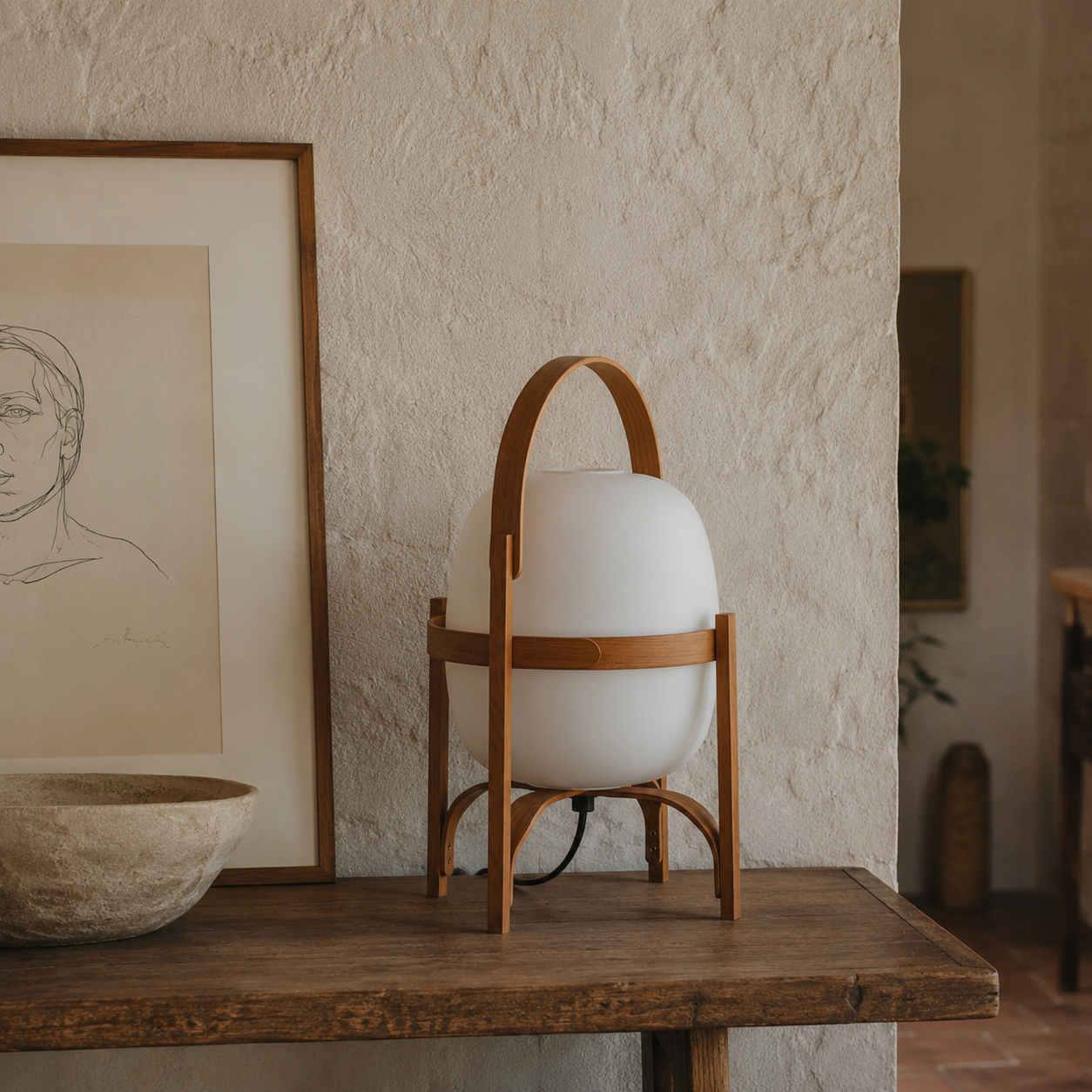 Obi | Japanese Basket Glass Table Lamp