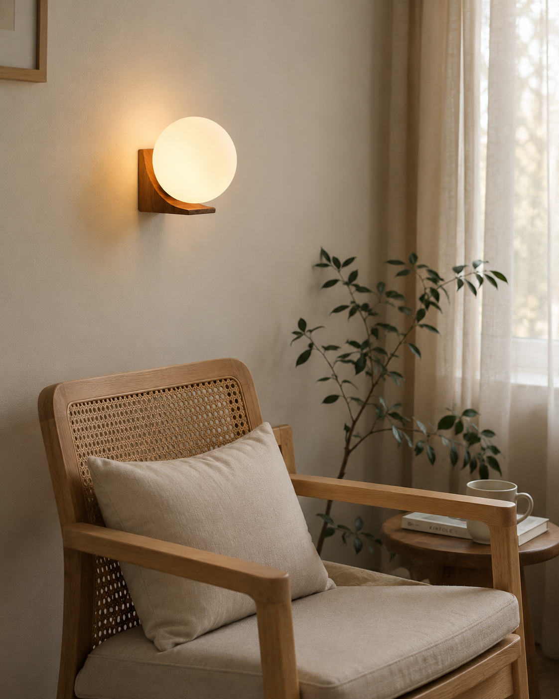 Aurea | Wooden Globe Wall Lamp