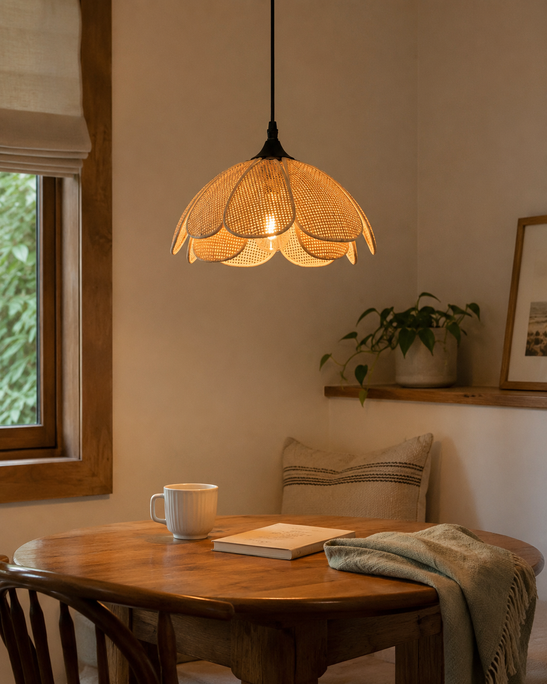 Maribel | Rattan Flower Pendant Light