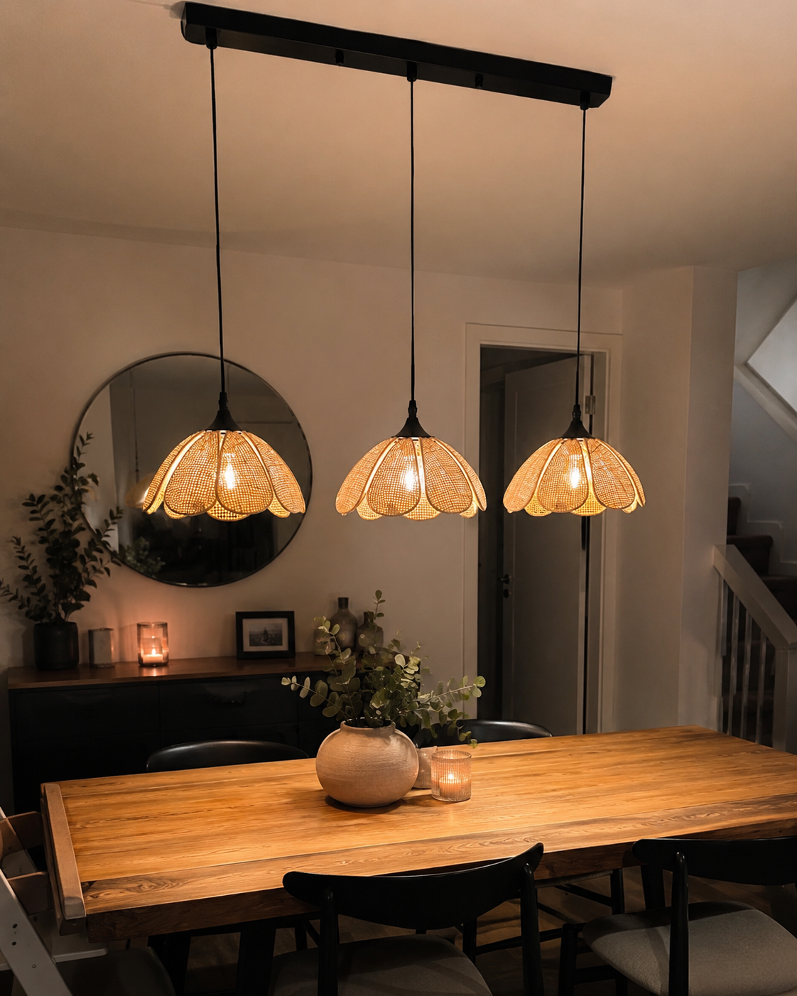 Maribel | Rattan Flower Pendant Light