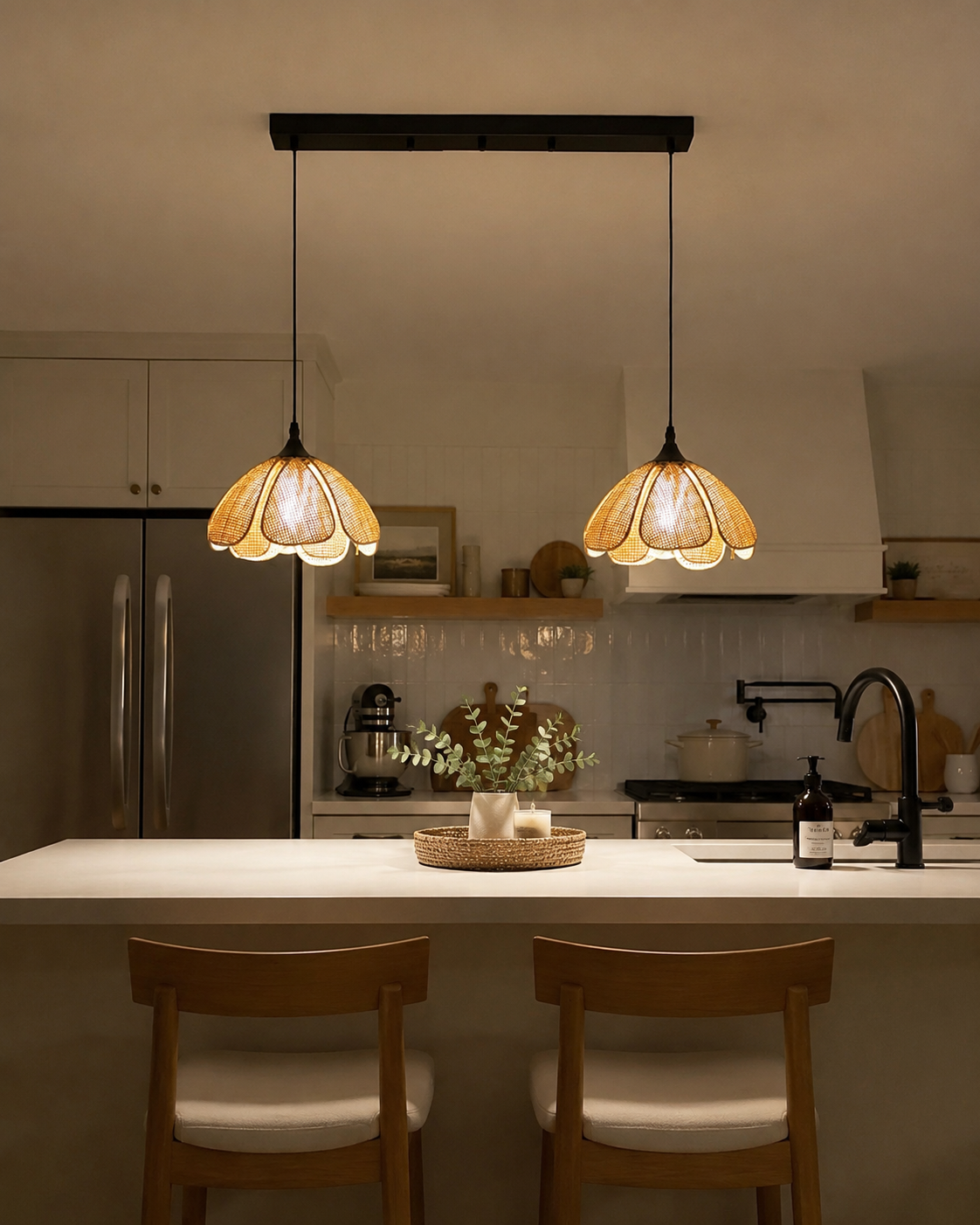 Maribel | Rattan Flower Pendant Light
