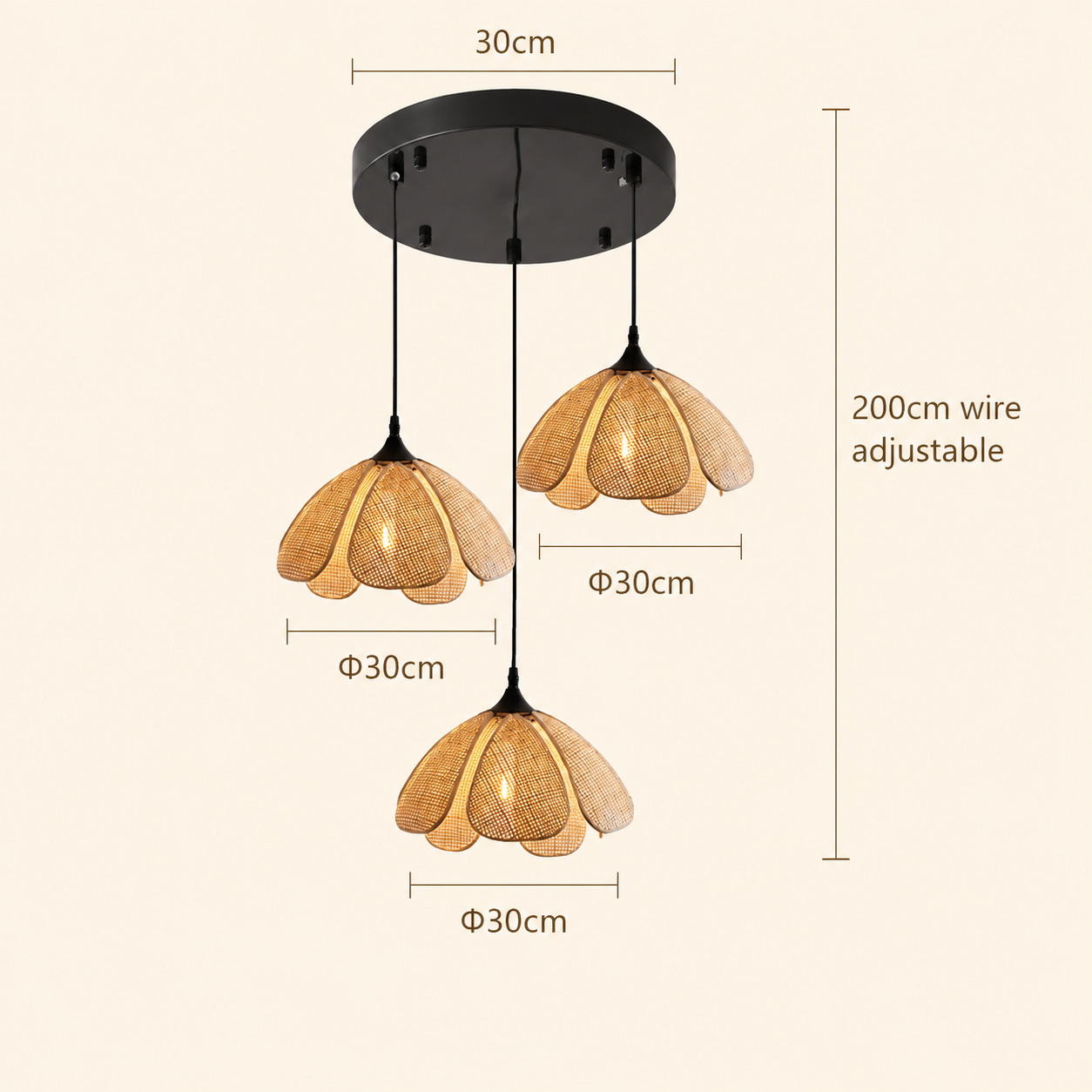 Maribel | Rattan Flower Pendant Light