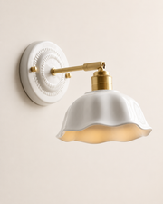 Margot | White Ceramic Copper Wall Sconce