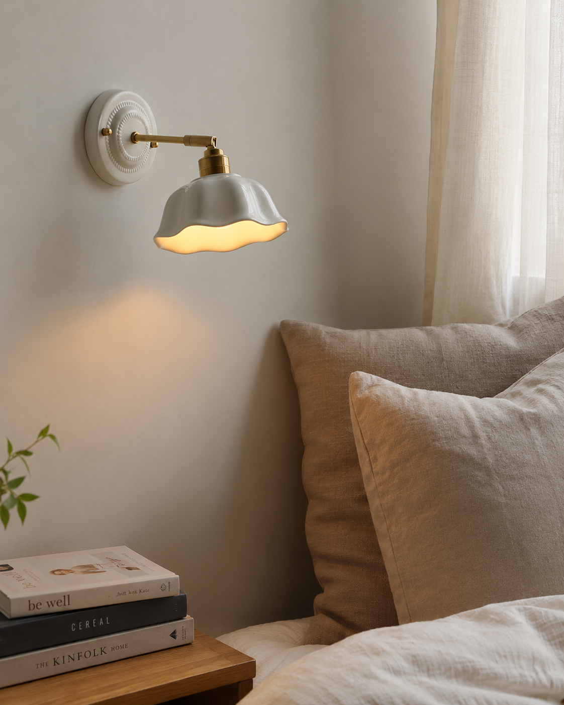 Margot | White Ceramic Copper Wall Sconce