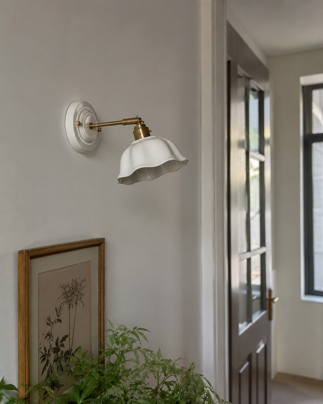 Margot | White Ceramic Copper Wall Sconce
